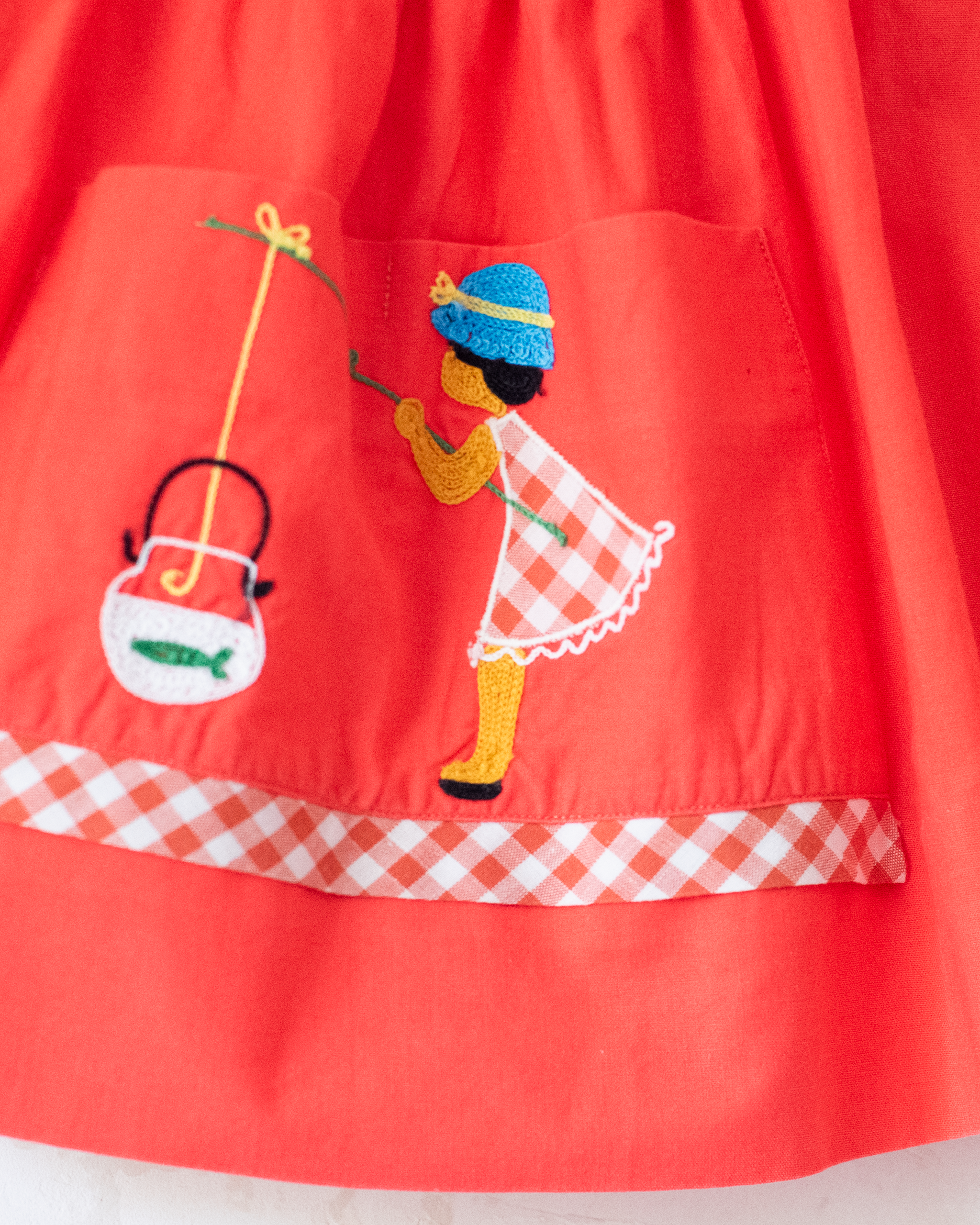 טוניקה צרפתית משנות ה50 עם ילדה וחכת דיג | 18-24 חודשים