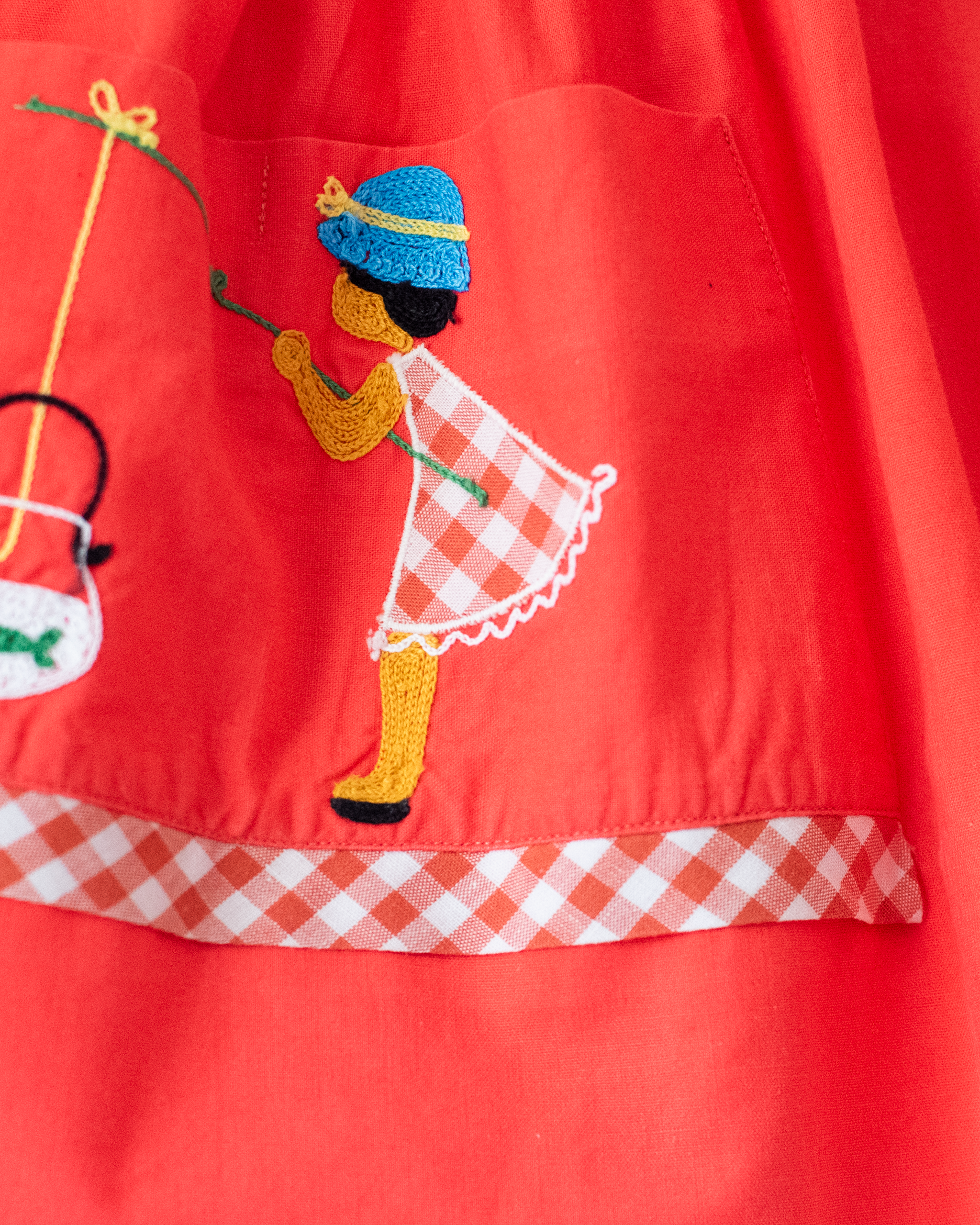 טוניקה צרפתית משנות ה50 עם ילדה וחכת דיג | 18-24 חודשים