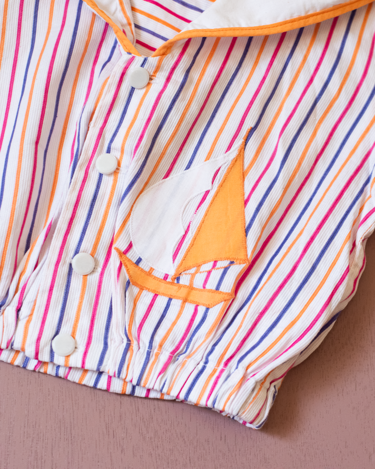Colorful striped shirt with a sailor collar | 4-5 years