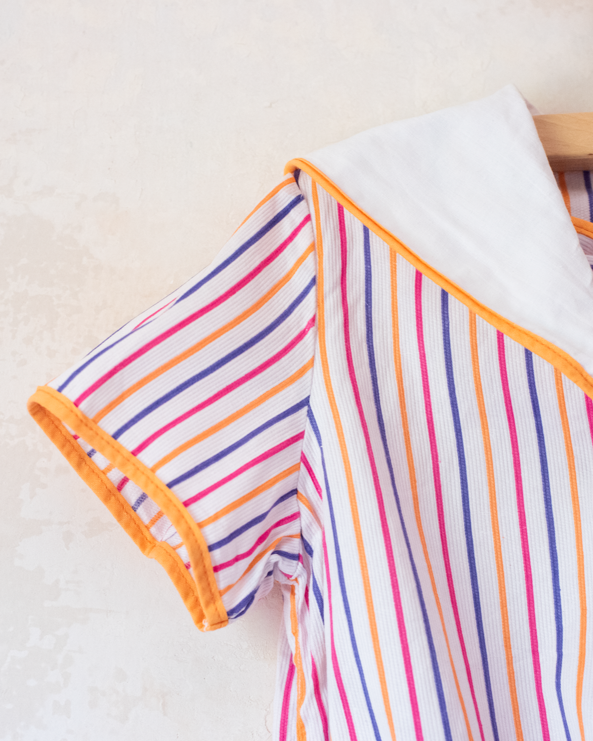 Colorful striped shirt with a sailor collar | 4-5 years