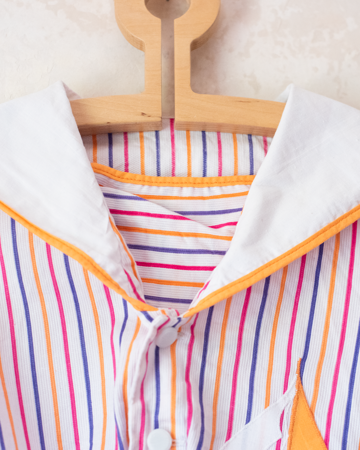 Colorful striped shirt with a sailor collar | 4-5 years