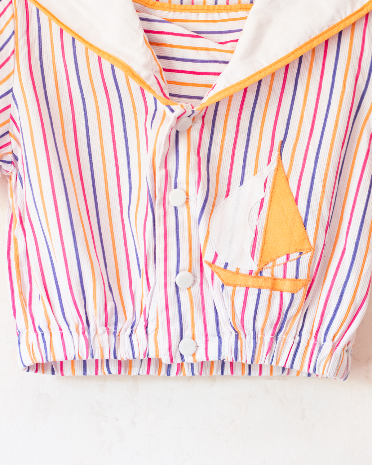Colorful striped shirt with a sailor collar | 4-5 years