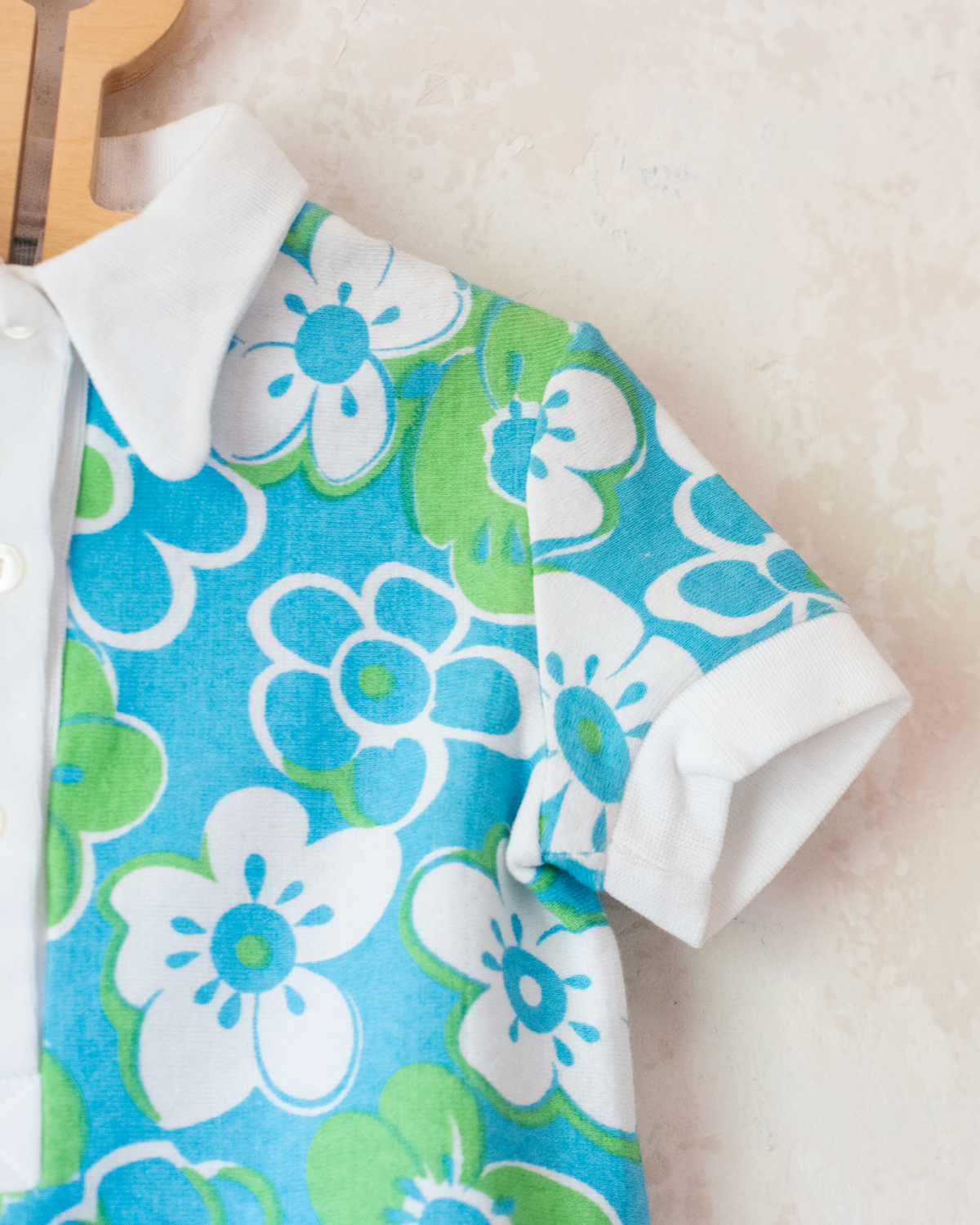 Velvet floral dress | French deadstock from the seventies | 3-4 years
