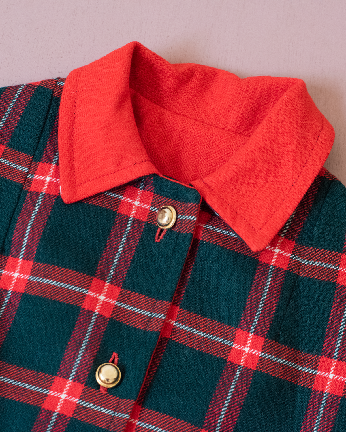 French Plaid Cape | Dead Stock from the Seventies | 8-10 Years
