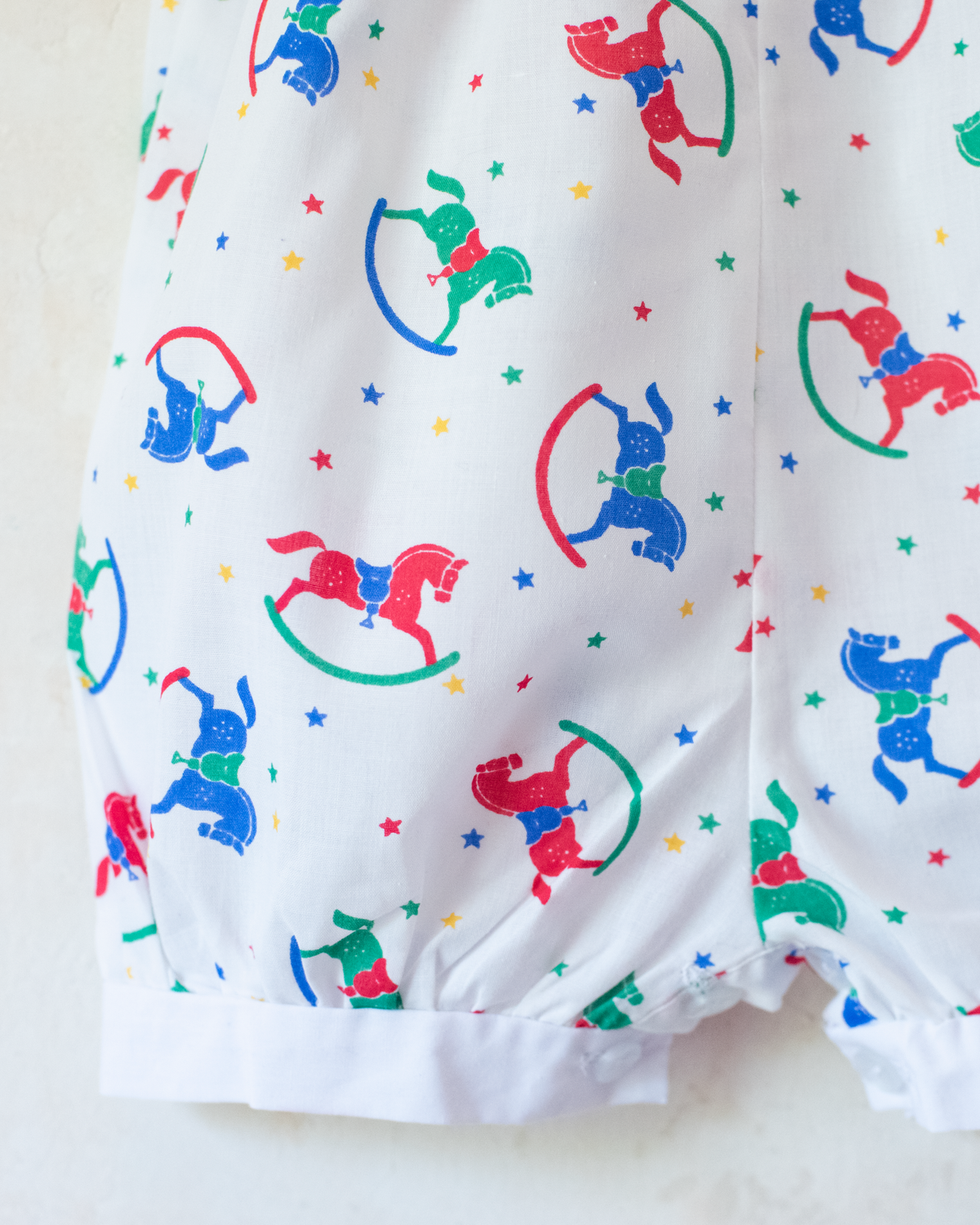 Colorful 80s rocking horse romper | 6-9 months