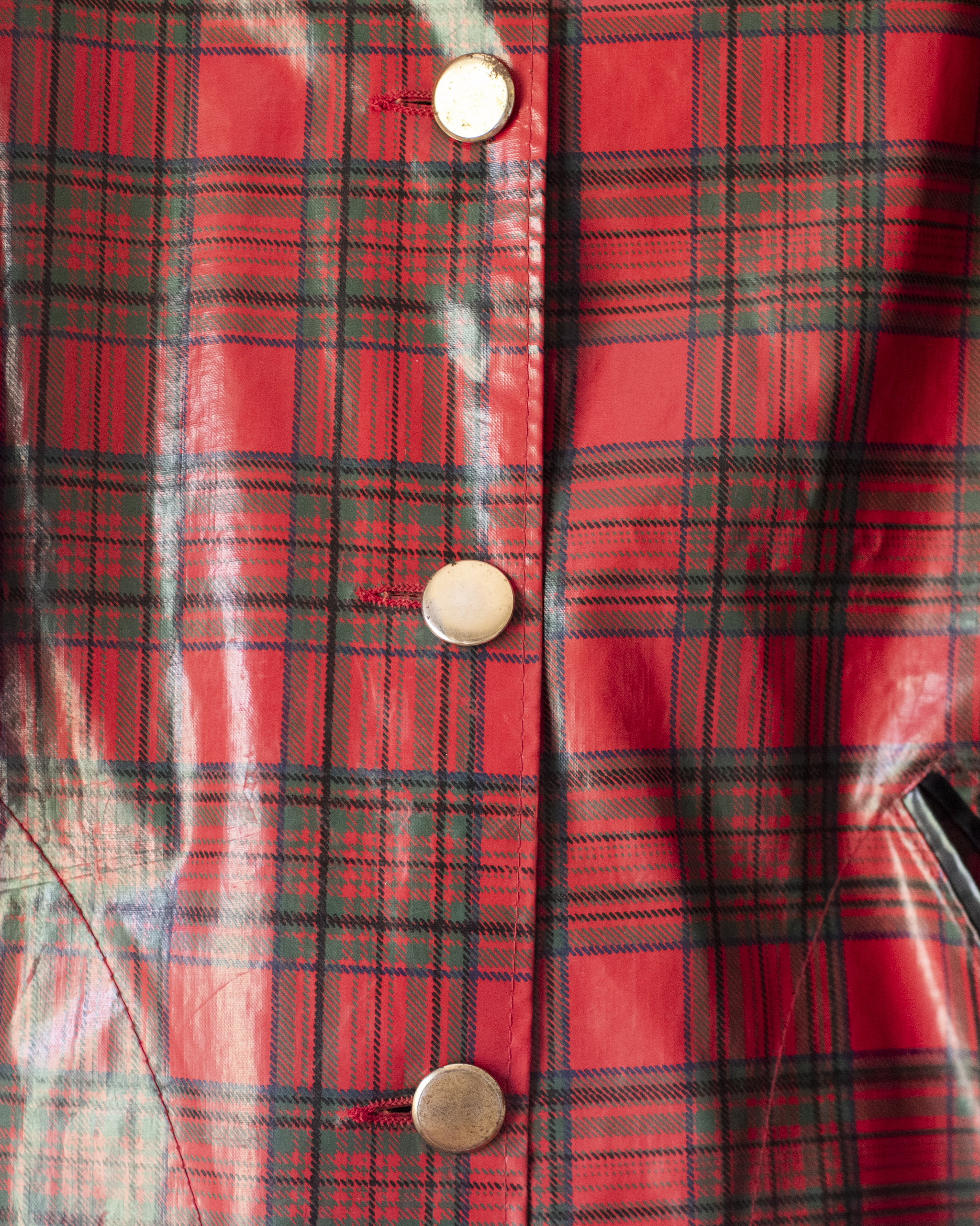 מעיל גשם צרפתי משובץ | 7-8 שנים