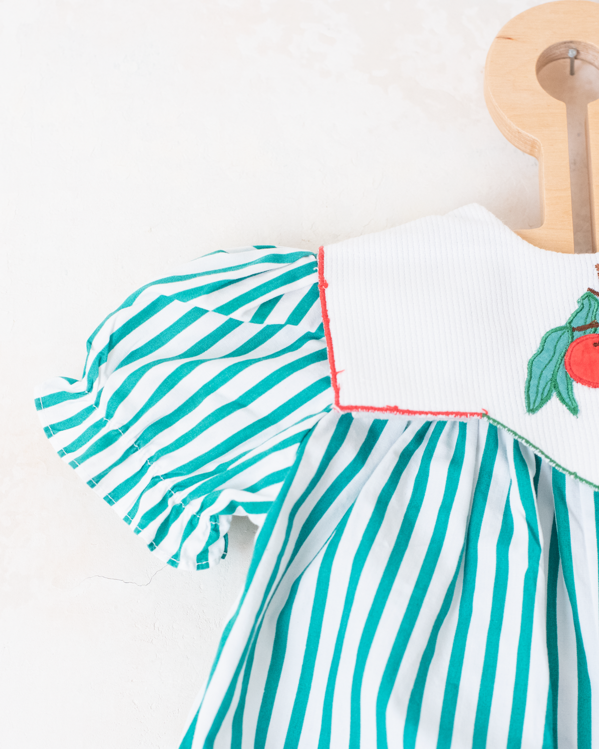 Striped and embroidered berry jumpsuit | 3-6 months