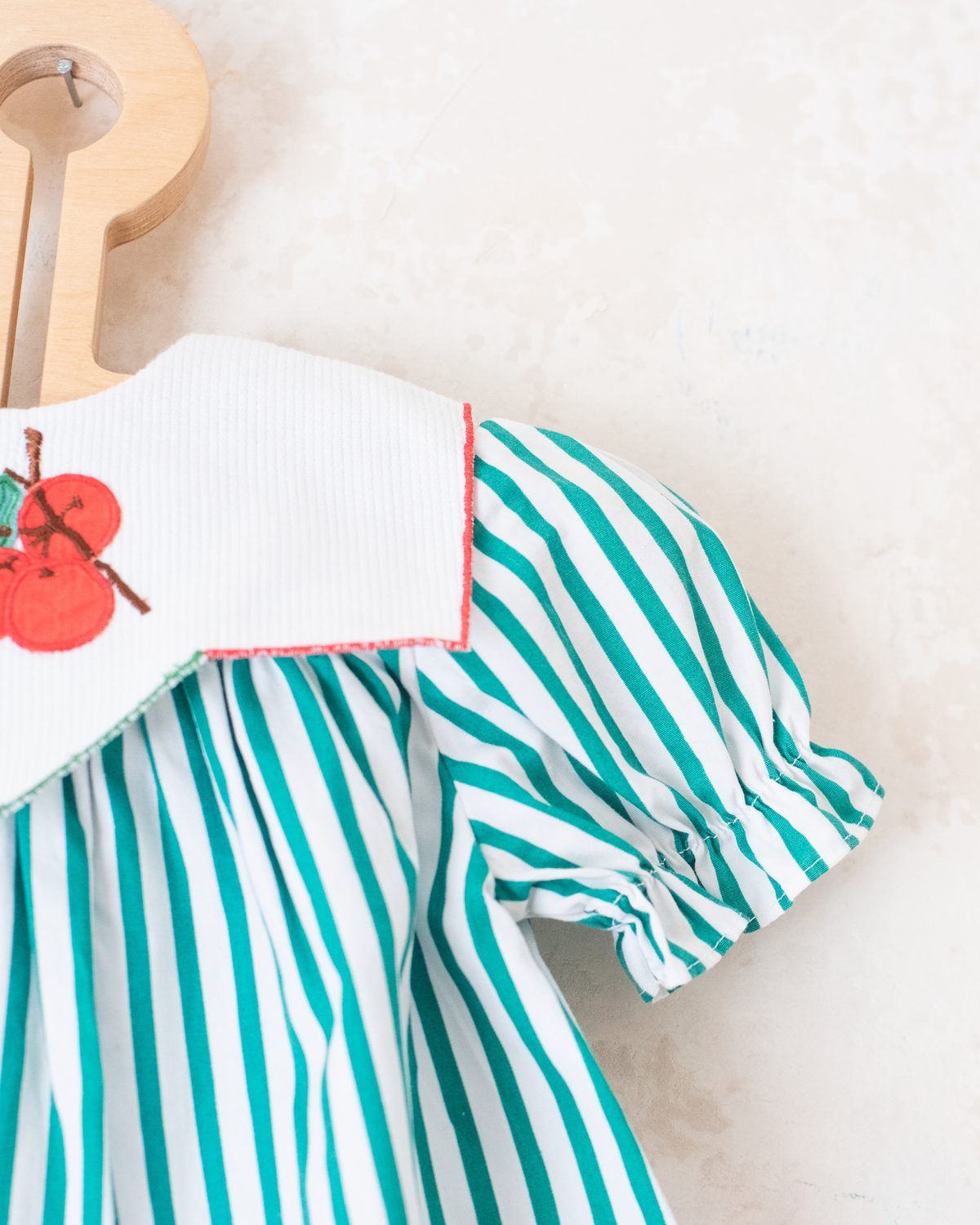 Striped and embroidered berry jumpsuit | 3-6 months