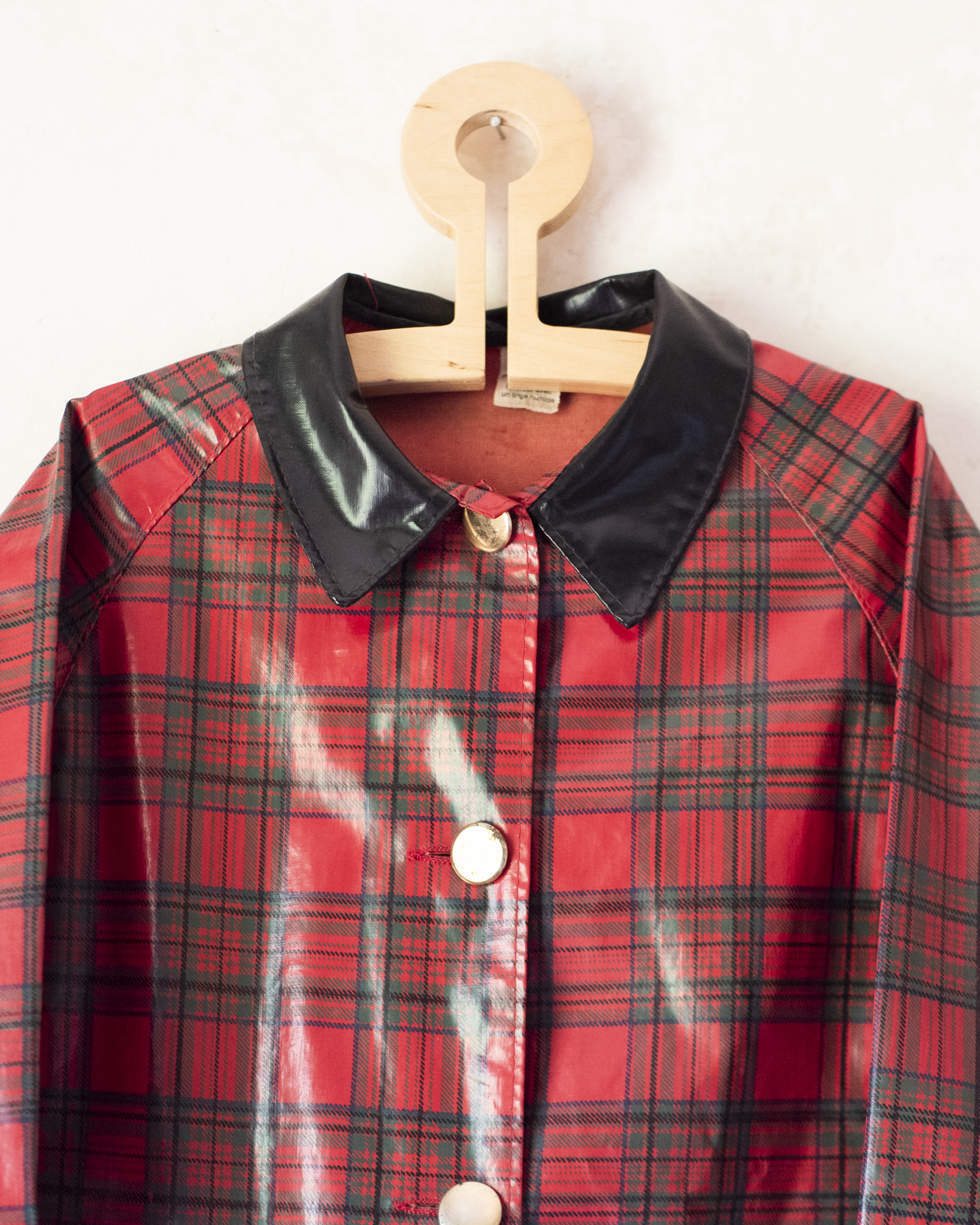 מעיל גשם צרפתי משובץ | 7-8 שנים