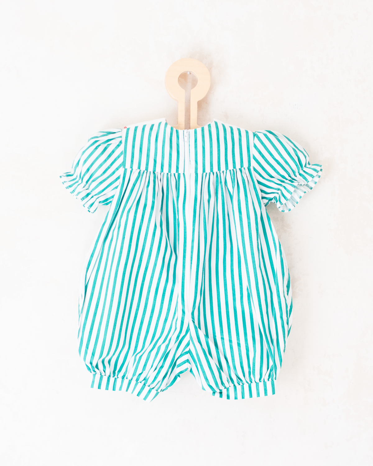 Striped and embroidered berry jumpsuit | 3-6 months