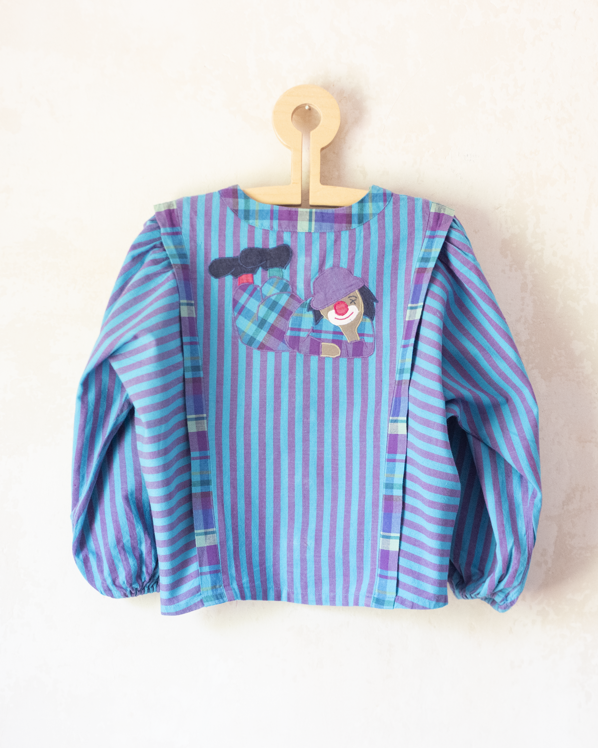 חולצה ארוכה עם פסים וליצן | 7-8 שנים