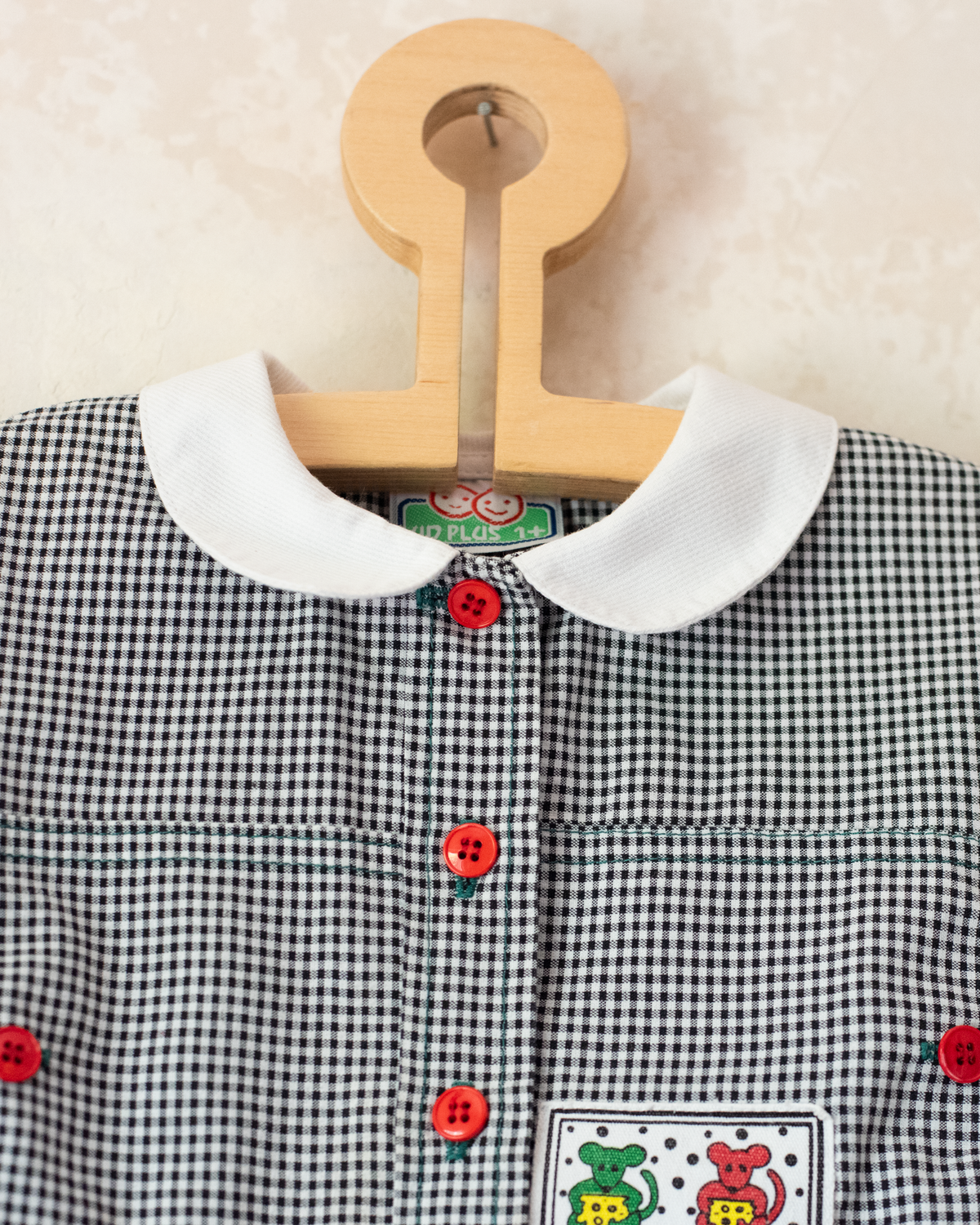 Checked dress with mice | 3-4 years