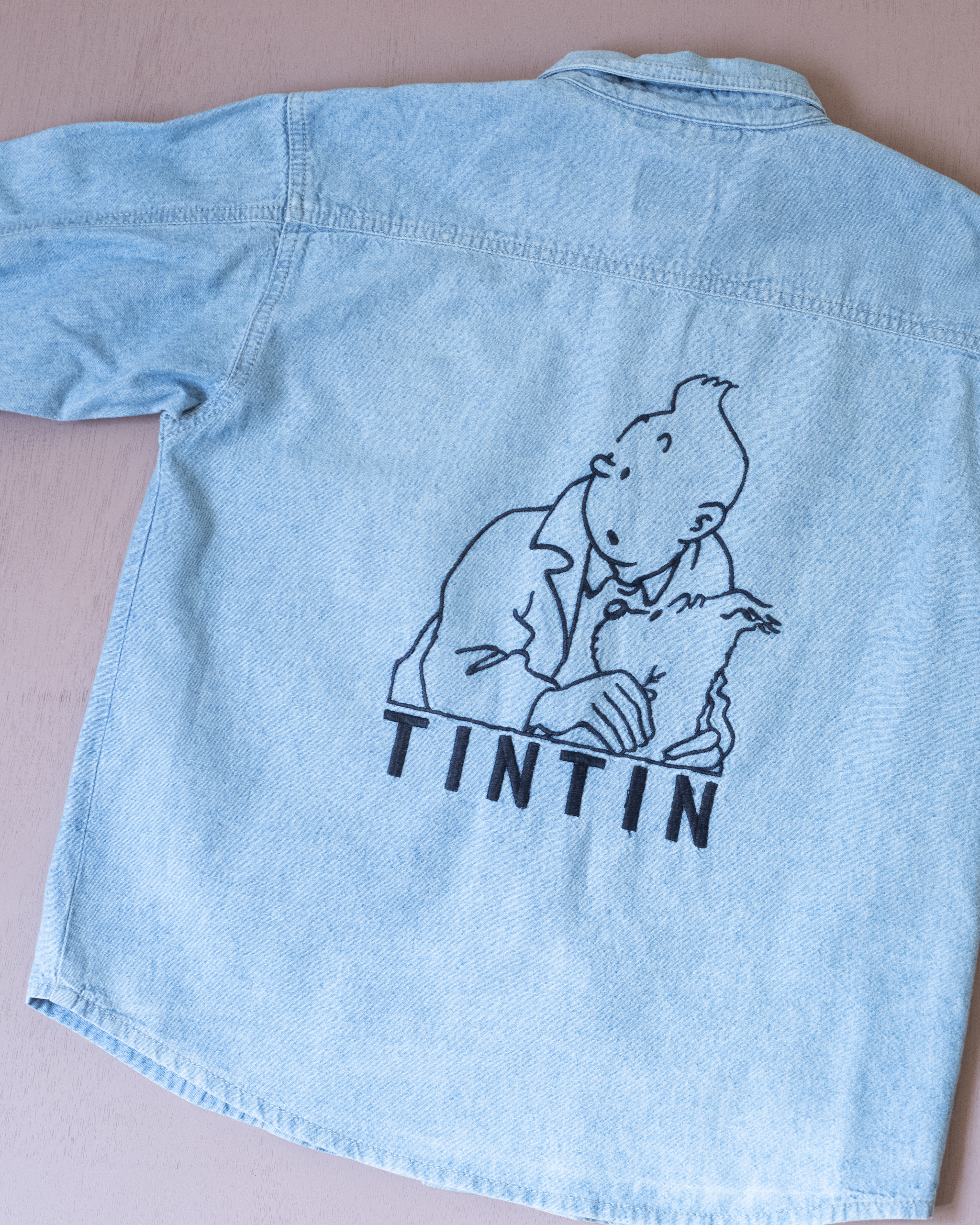חולצת ג׳ינס ארוכה עם טינטין | 6-7 שנים