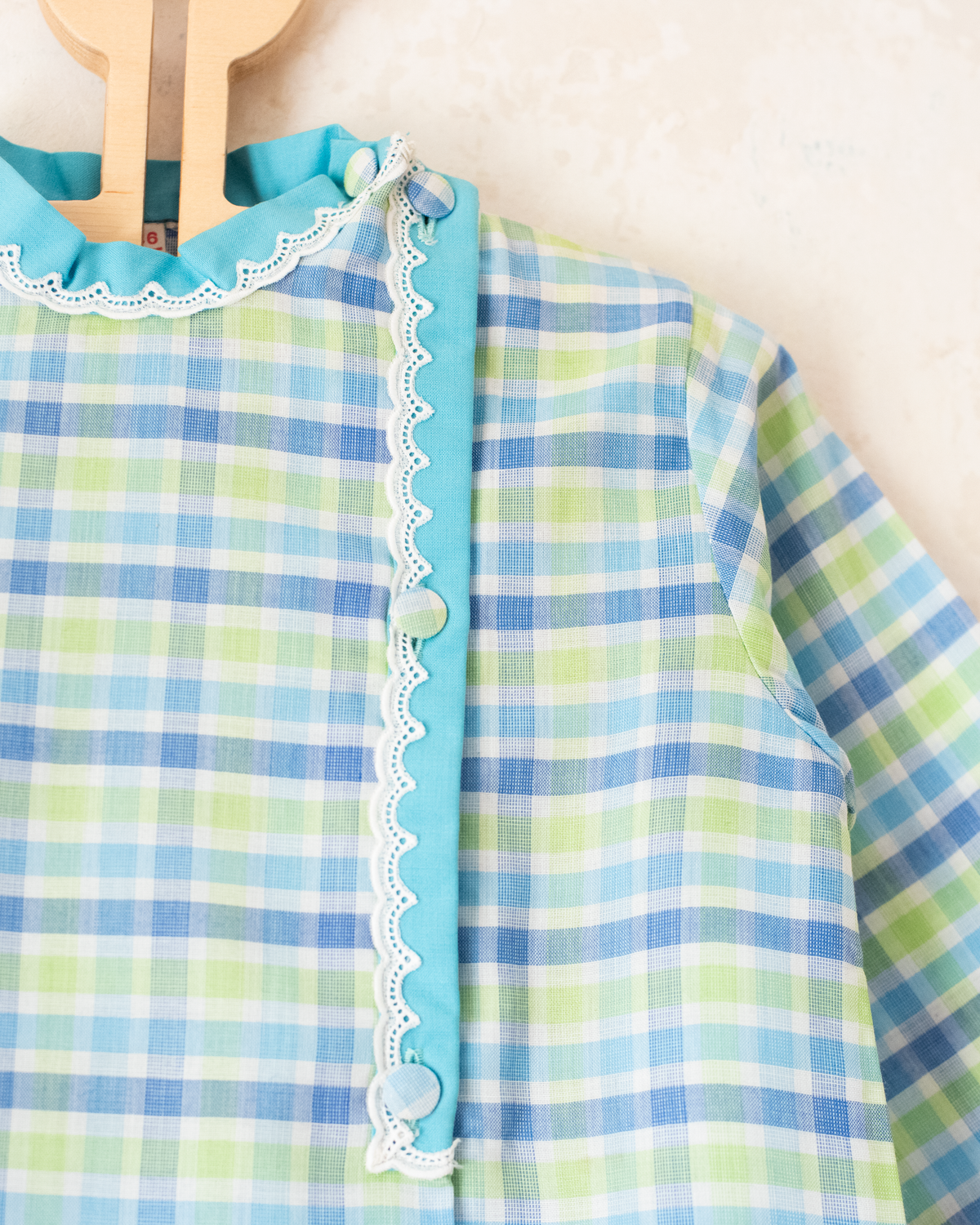 Romantic blue plaid shirt | French deadstock from the 70s | 2-3 years
