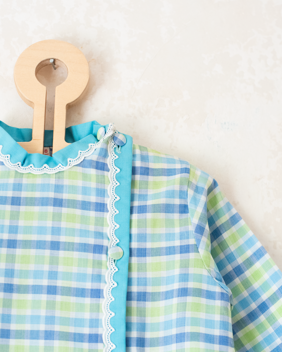 Romantic blue plaid shirt | French deadstock from the 70s | 2-3 years