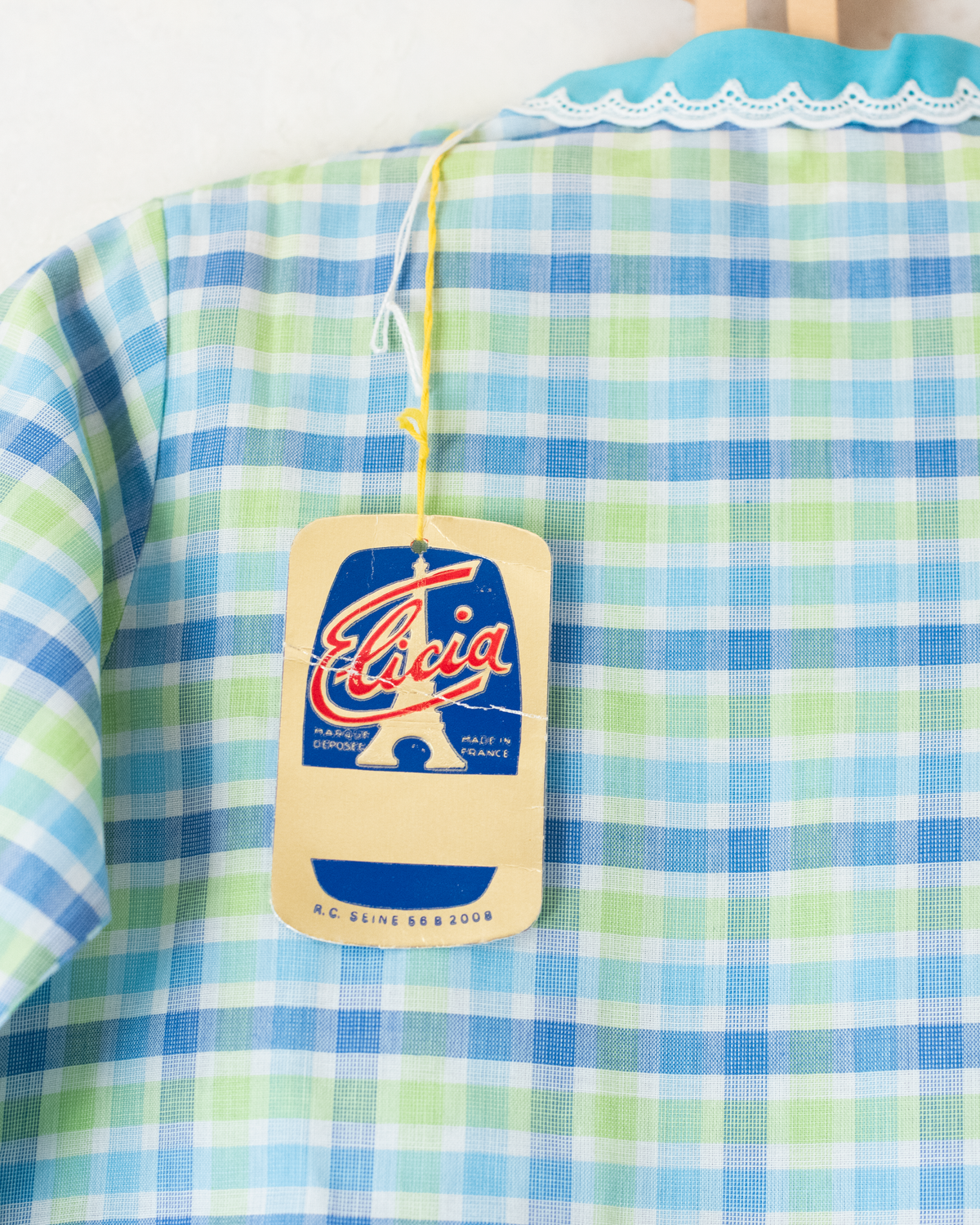 Romantic blue plaid shirt | French deadstock from the 70s | 2-3 years