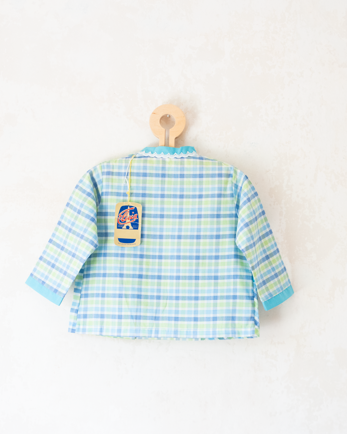 Romantic blue plaid shirt | French deadstock from the 70s | 2-3 years