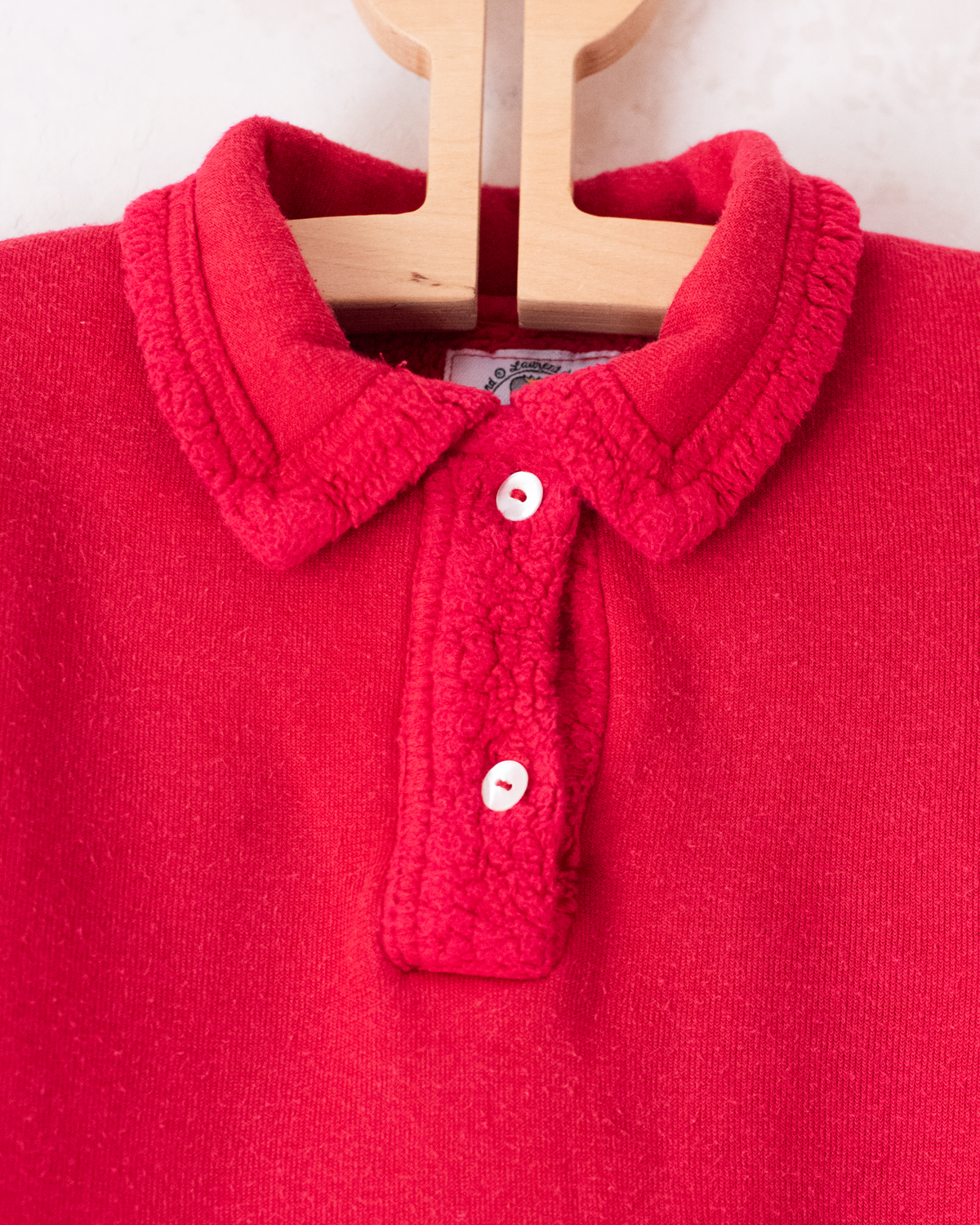 Red fleece sweatshirt with embroidered King Babar | 4-5 years
