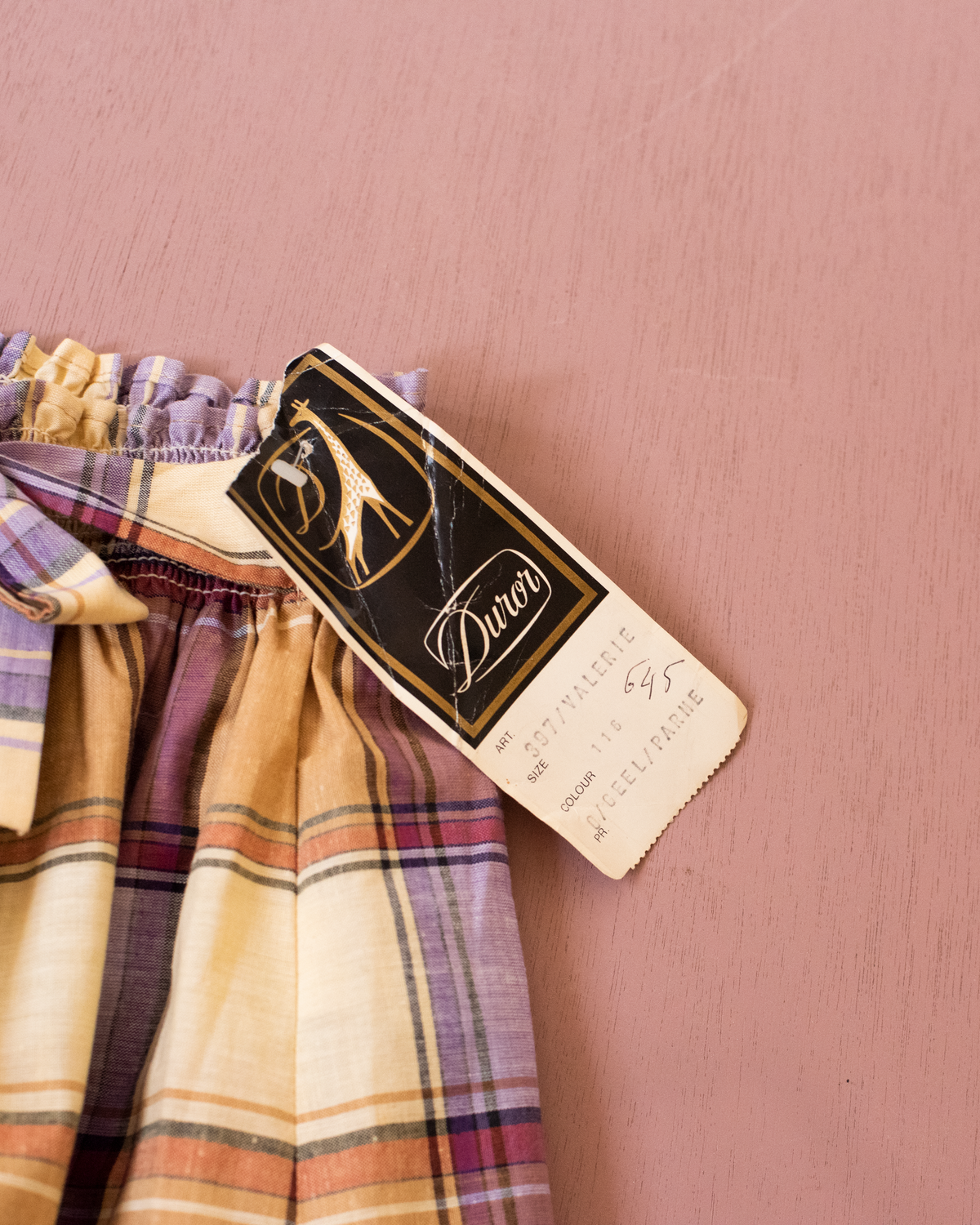 Plaid skirt in stunning colors | French deadstock from the seventies | 5-6 years