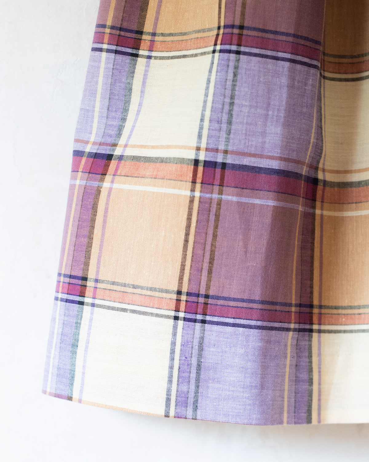 Plaid skirt in stunning colors | French deadstock from the seventies | 5-6 years