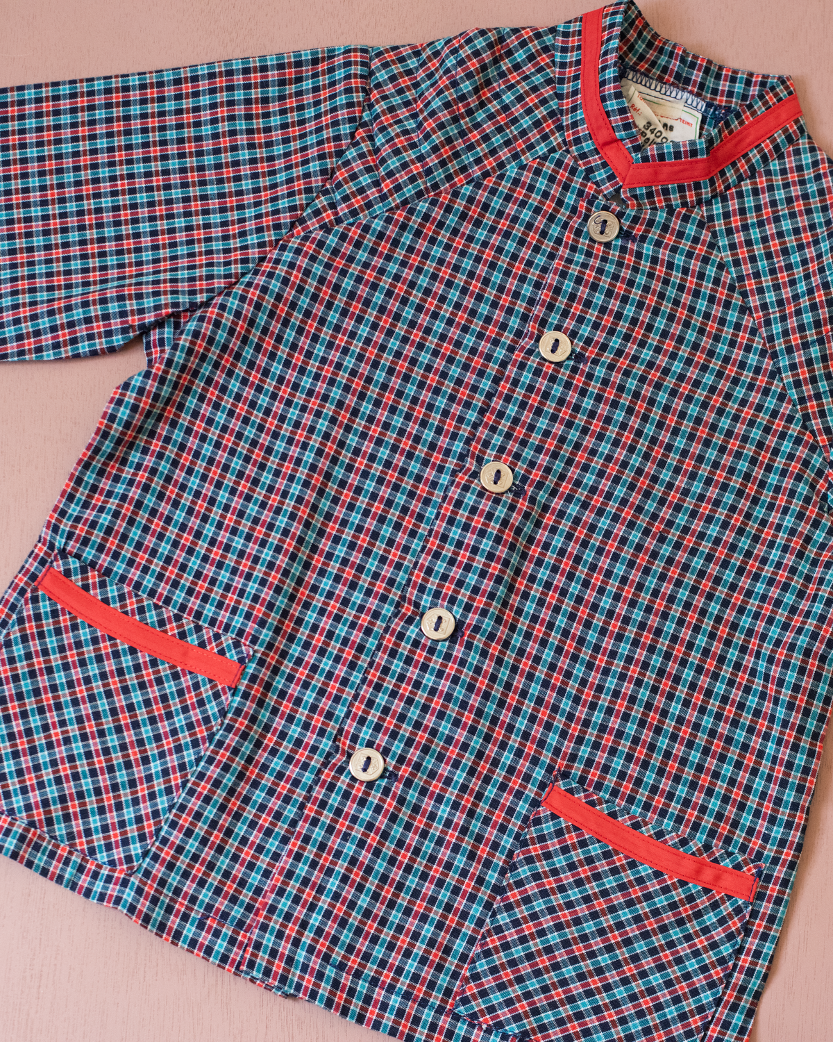 Long plaid shirt with pockets | French deadstock | 3-4 years