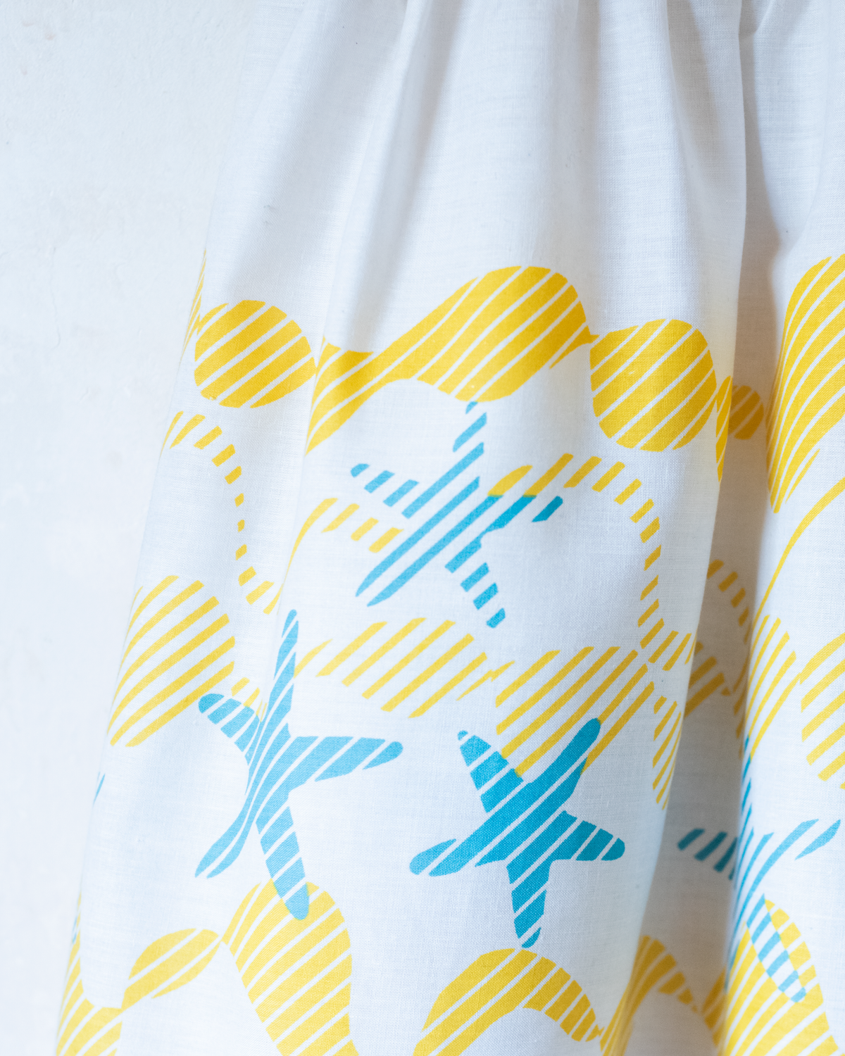 White dress from Spain with a print of waves and starfish | 10-11 years