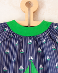 חולצה ארוכה עם פסים וסירת מפרש ירוקה | דד סטוק צרפתי | 2-3 שנים