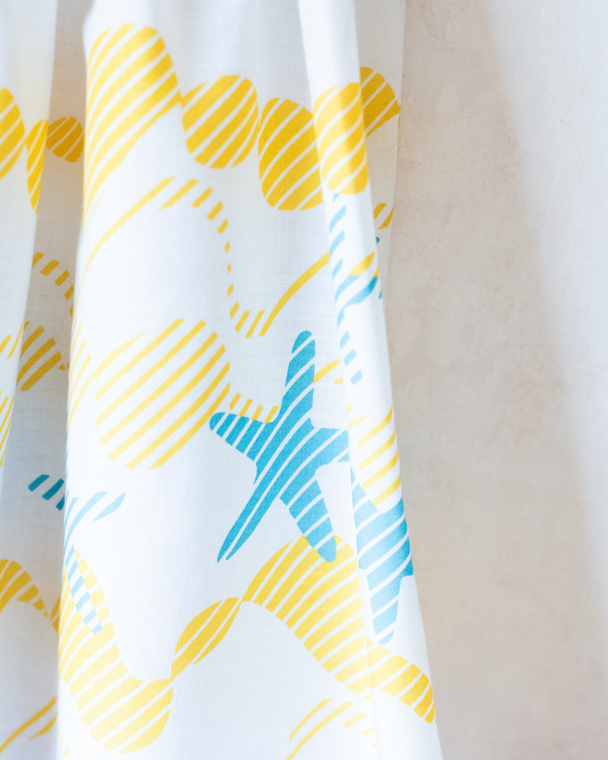 White dress from Spain with a print of waves and starfish | 10-11 years