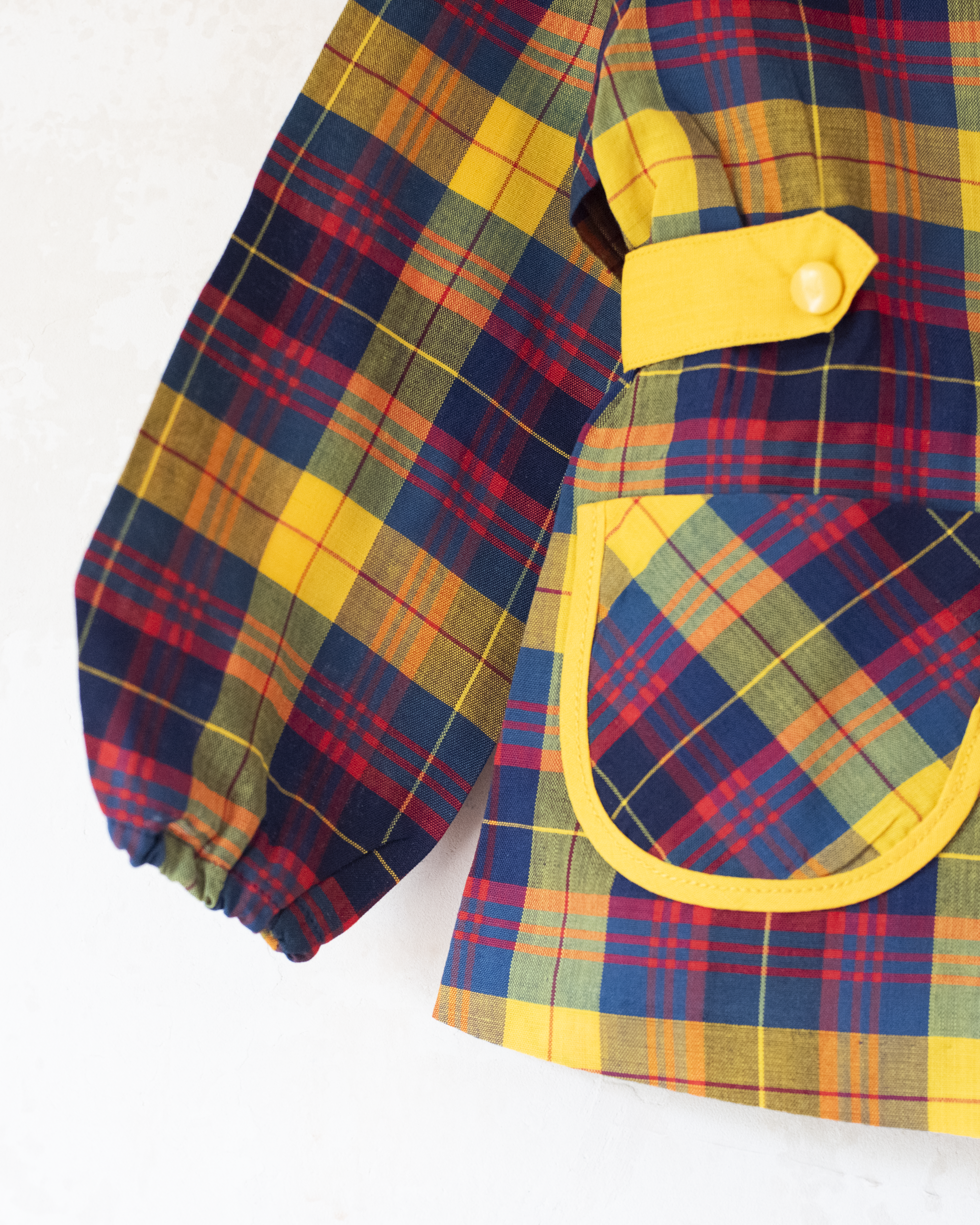 טוניקה משובצת צבעונית | דד סטוק צרפתי מהסבנטיז | 18-24 חודשים