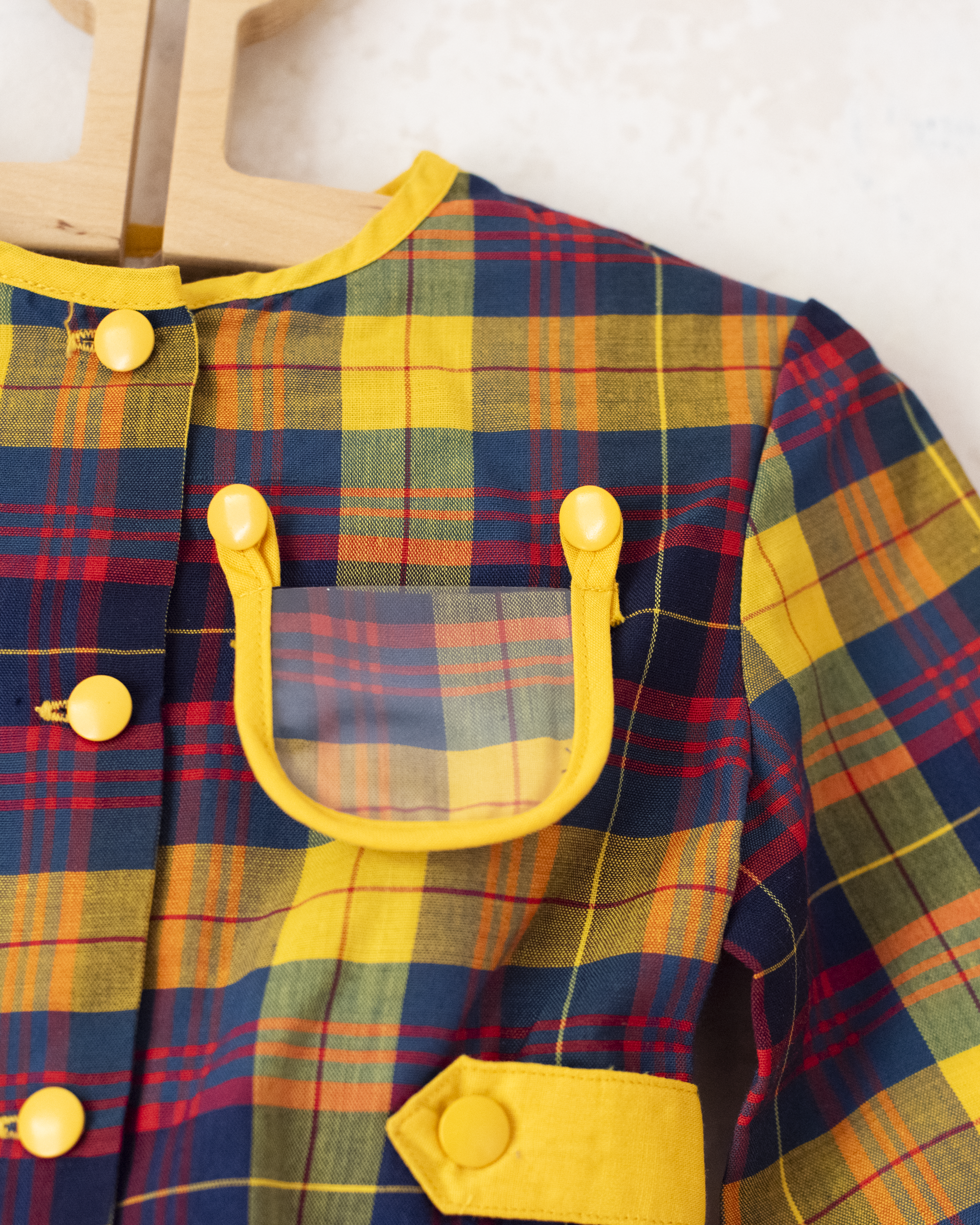 טוניקה משובצת צבעונית | דד סטוק צרפתי מהסבנטיז | 18-24 חודשים