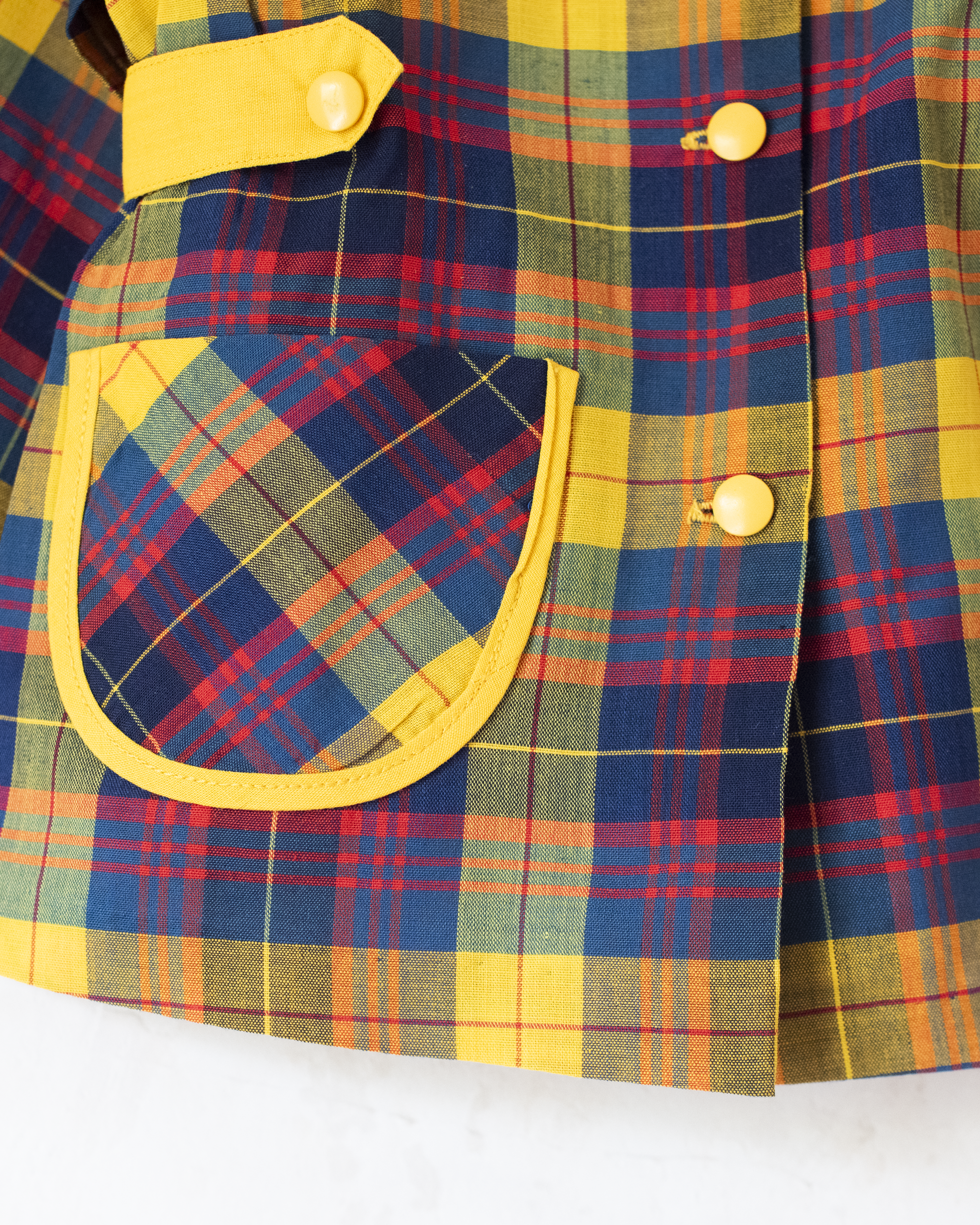 טוניקה משובצת צבעונית | דד סטוק צרפתי מהסבנטיז | 18-24 חודשים