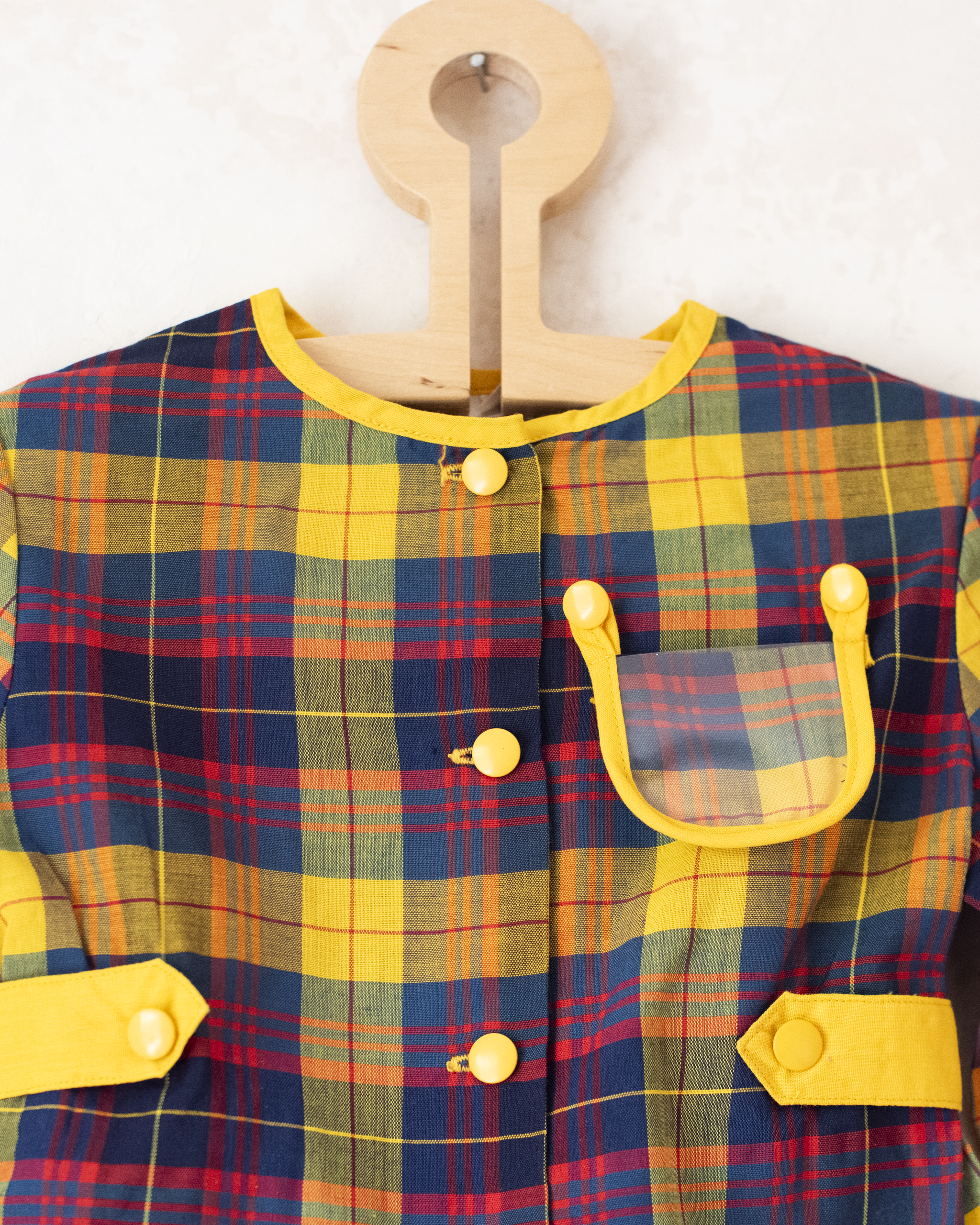 טוניקה משובצת צבעונית | דד סטוק צרפתי מהסבנטיז | 18-24 חודשים