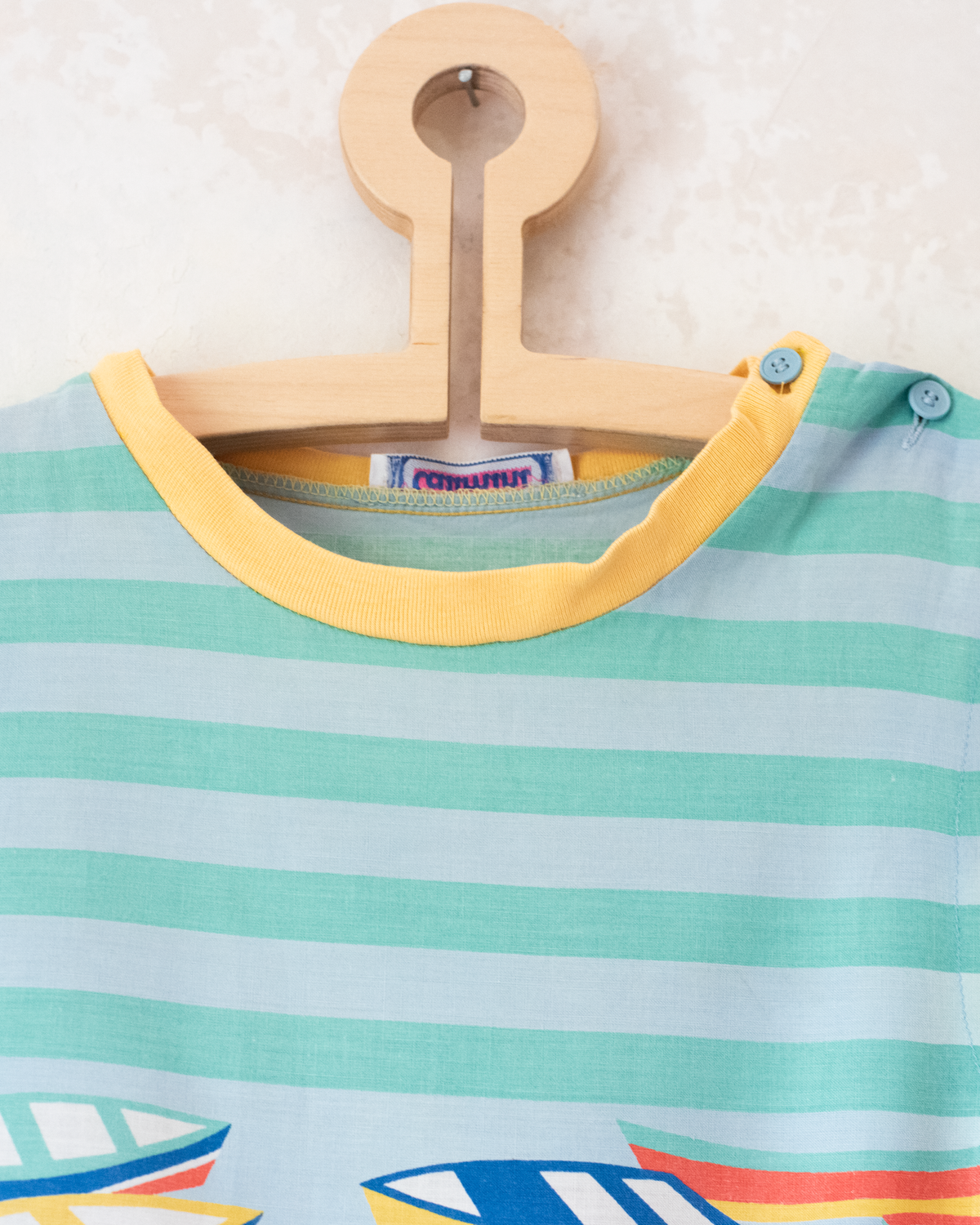 Striped dress with colorful boats | 13-14 years