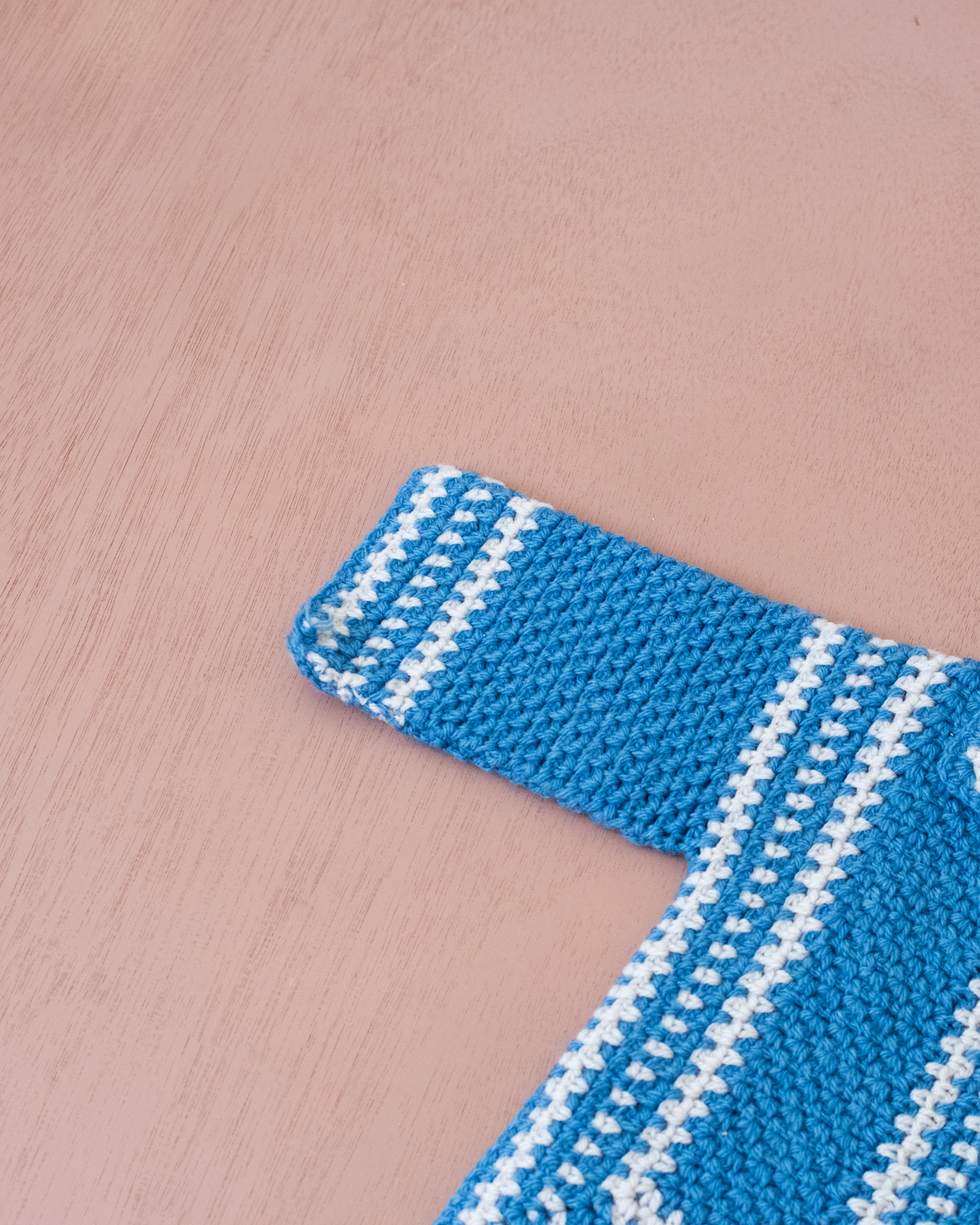 Blue and white knitted cardigan | 12-18 months