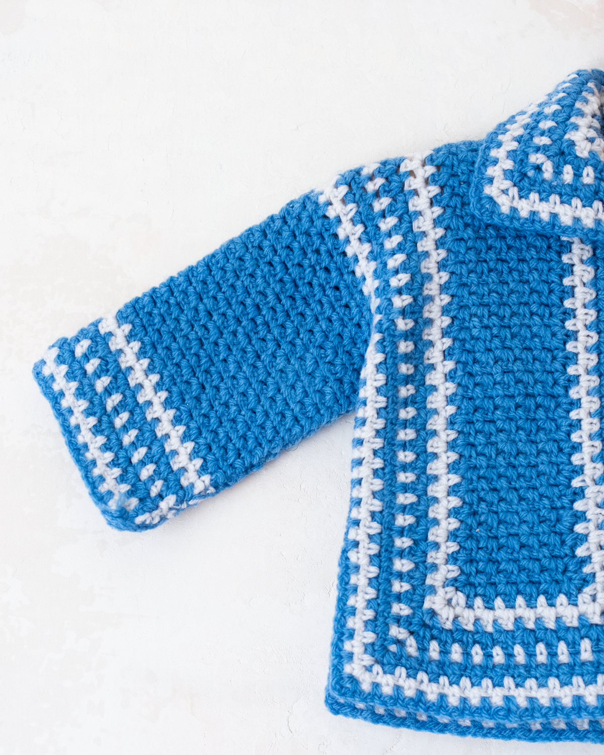 Blue and white knitted cardigan | 12-18 months