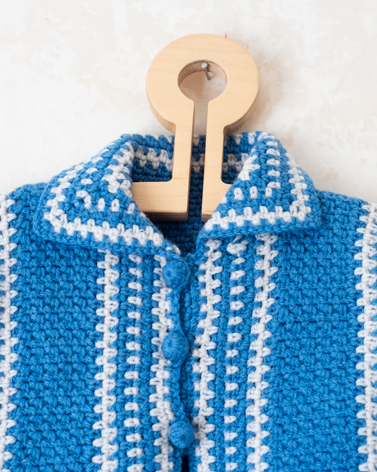 Blue and white knitted cardigan | 12-18 months