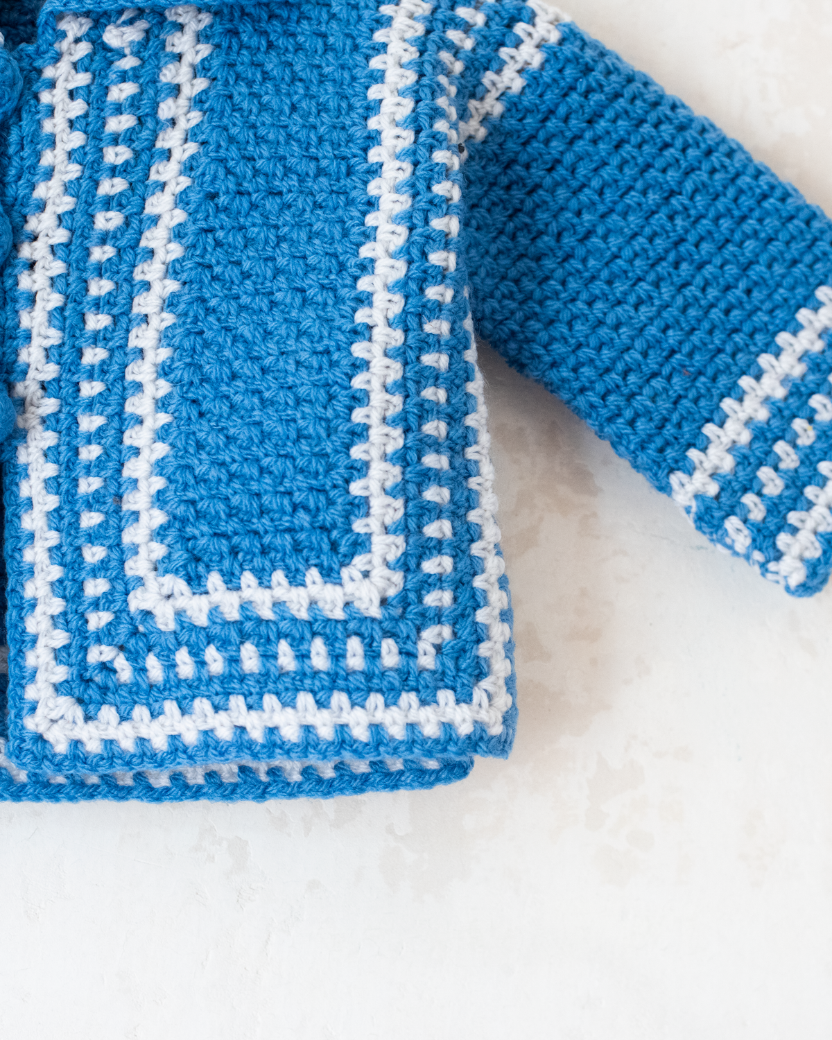 Blue and white knitted cardigan | 12-18 months