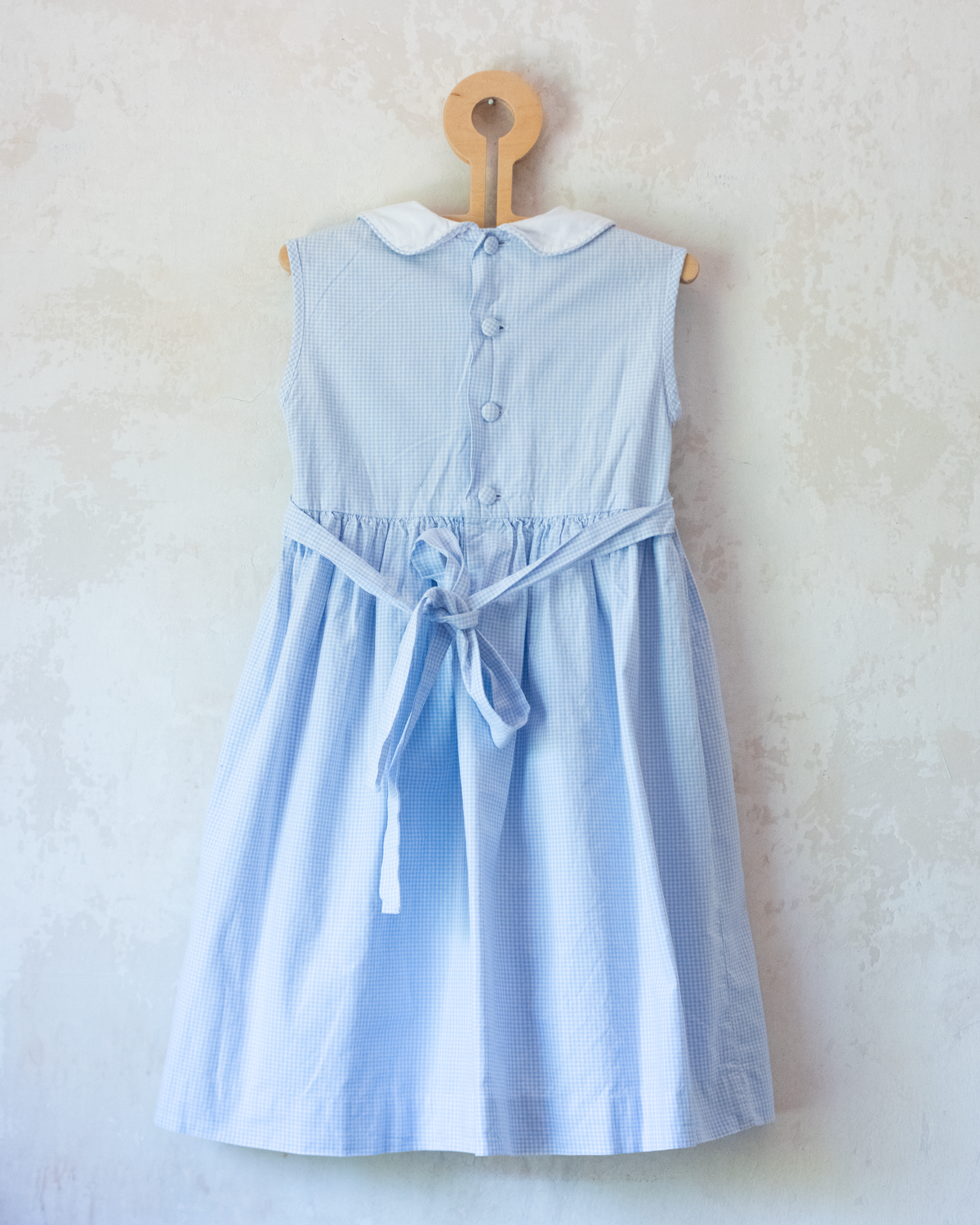Checked dress with smock embroidery and yellow cherries | 4-5 years