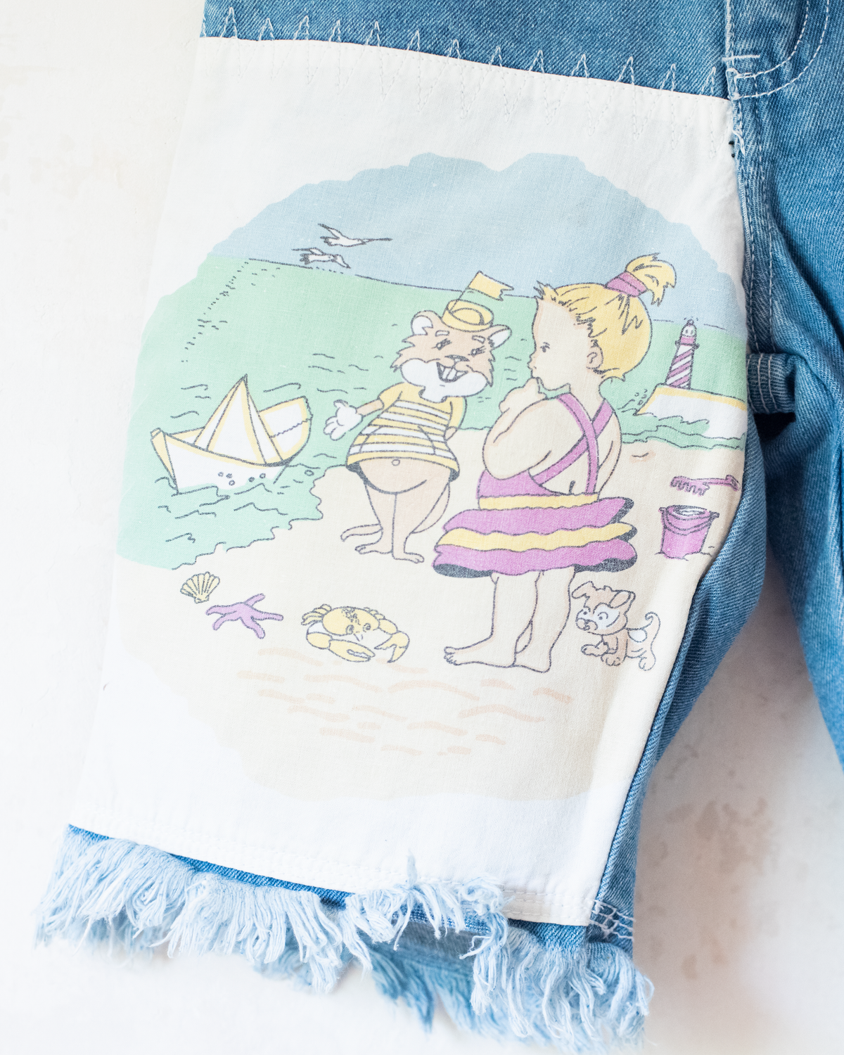 Bermuda jeans with summer patch | 4-5 years
