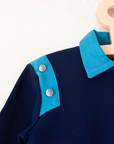 חולצה כחולה עם צווארון מהסיקסטיז | 5-6 שנים