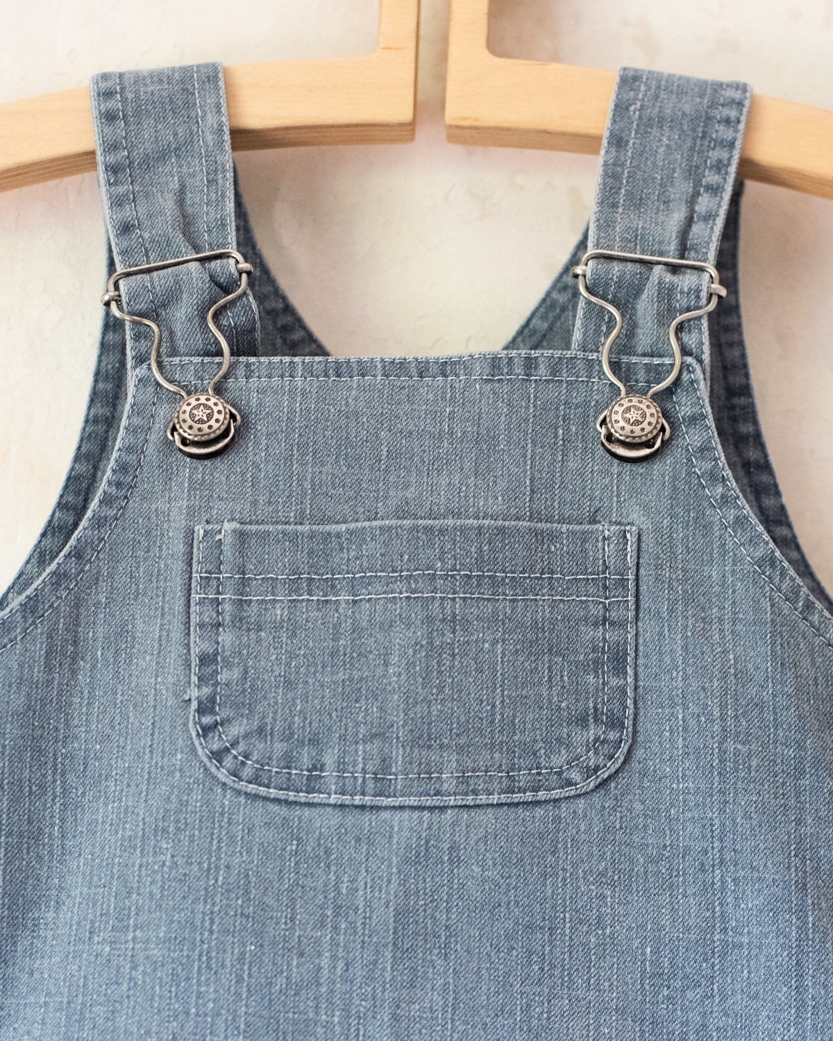 Grey denim dress with King Bebar embroidery | 12-18 months
