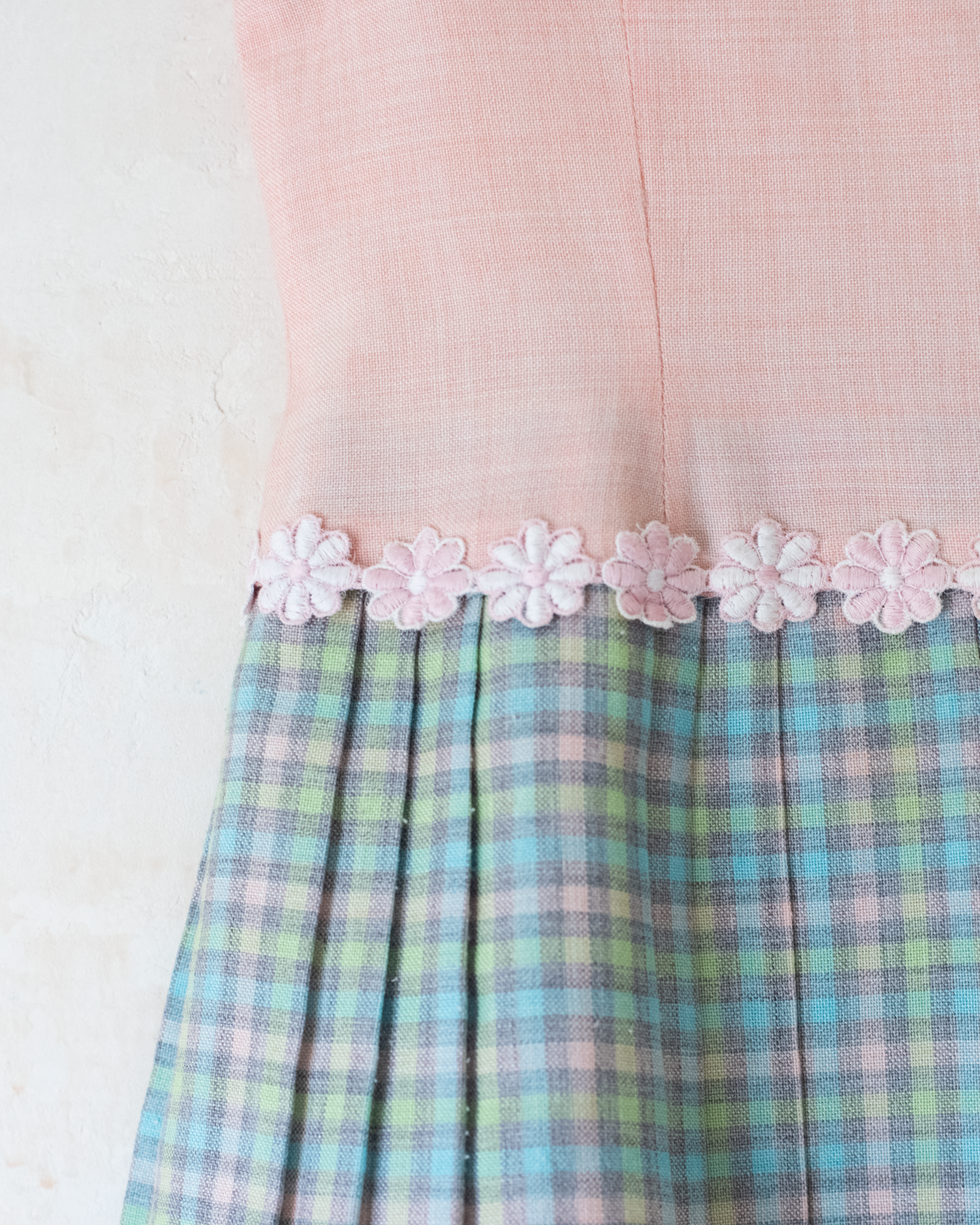 Pink dress with plaid fleece | 18-24 months