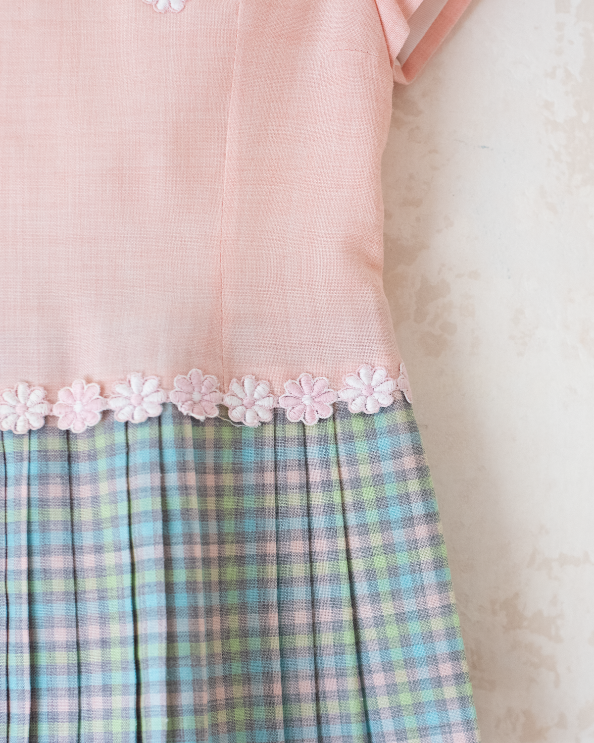 Pink dress with plaid fleece | 18-24 months