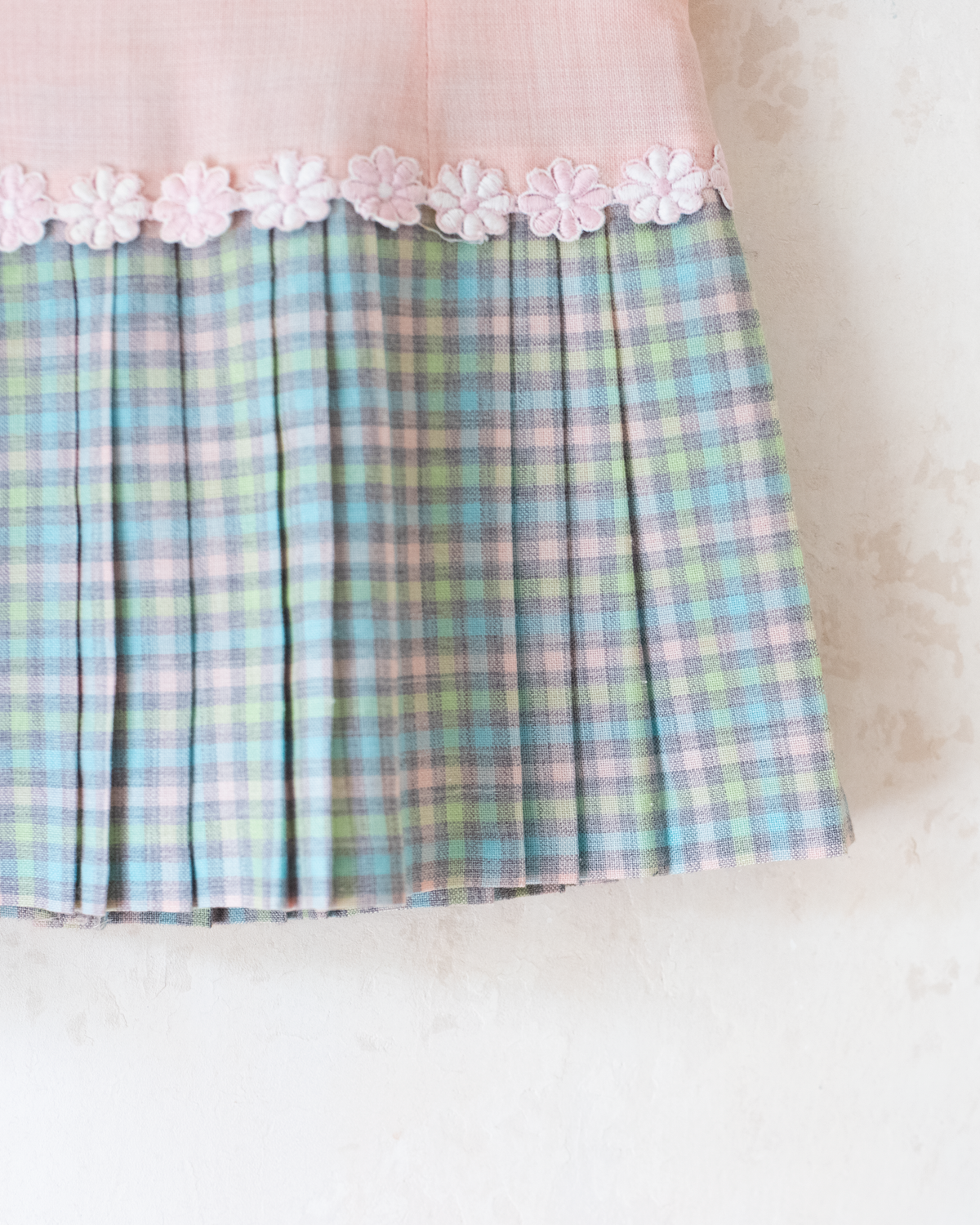 Pink dress with plaid fleece | 18-24 months