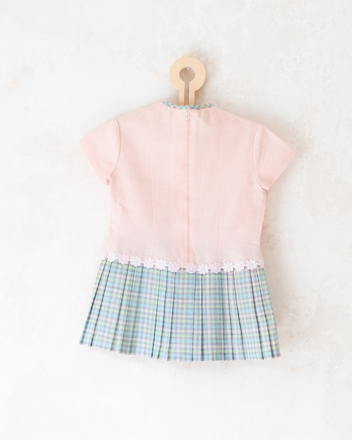 Pink dress with plaid fleece | 18-24 months