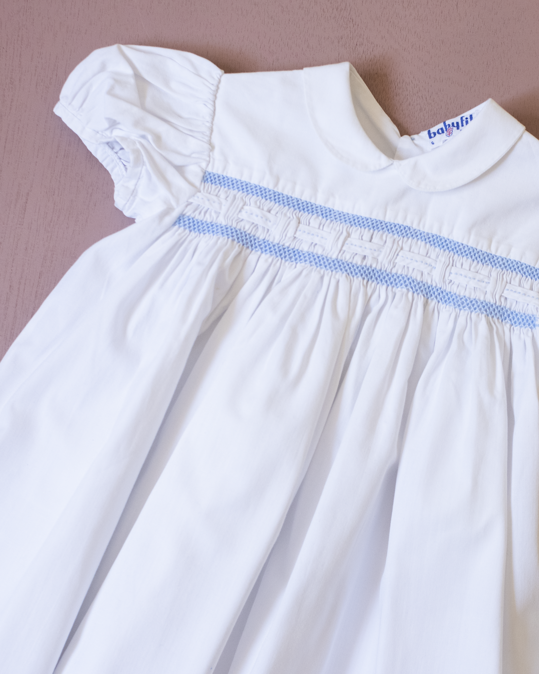 שמלה לבנה עם רקמות | 12-18 חודשים