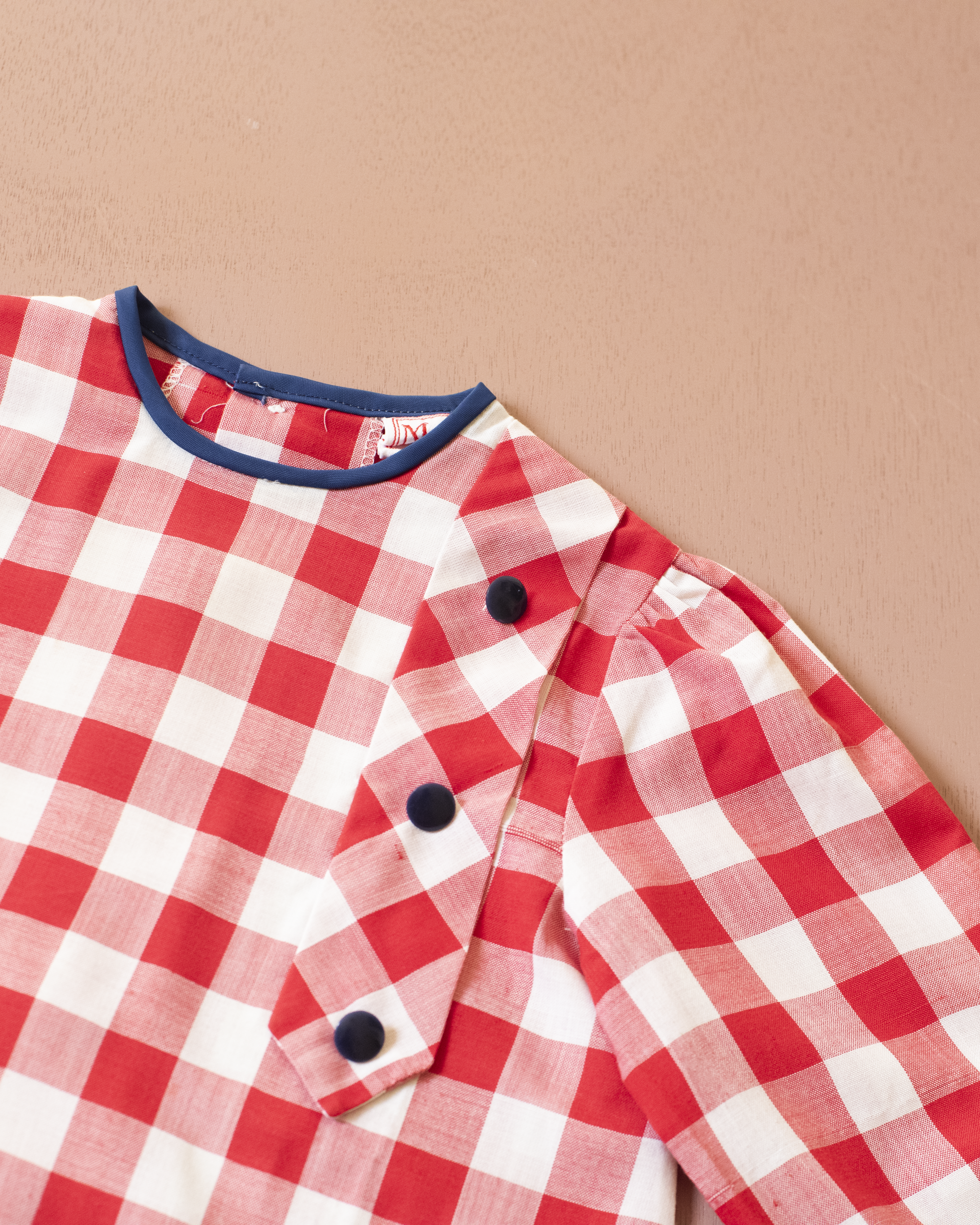 טוניקה משובצת כיס לב ופרח | 2-3 שנים