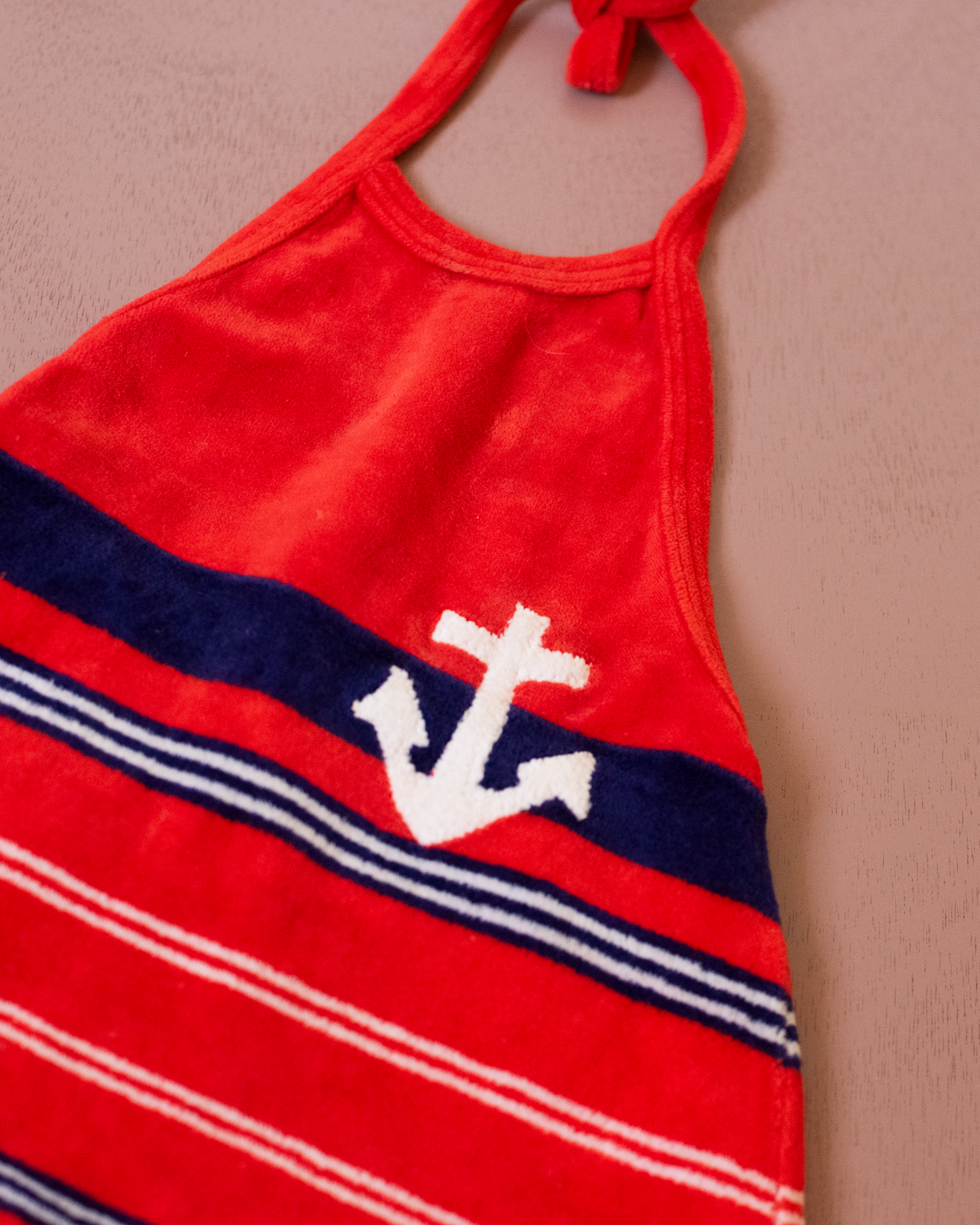 Red velvet set with an anchor | 9-12 months