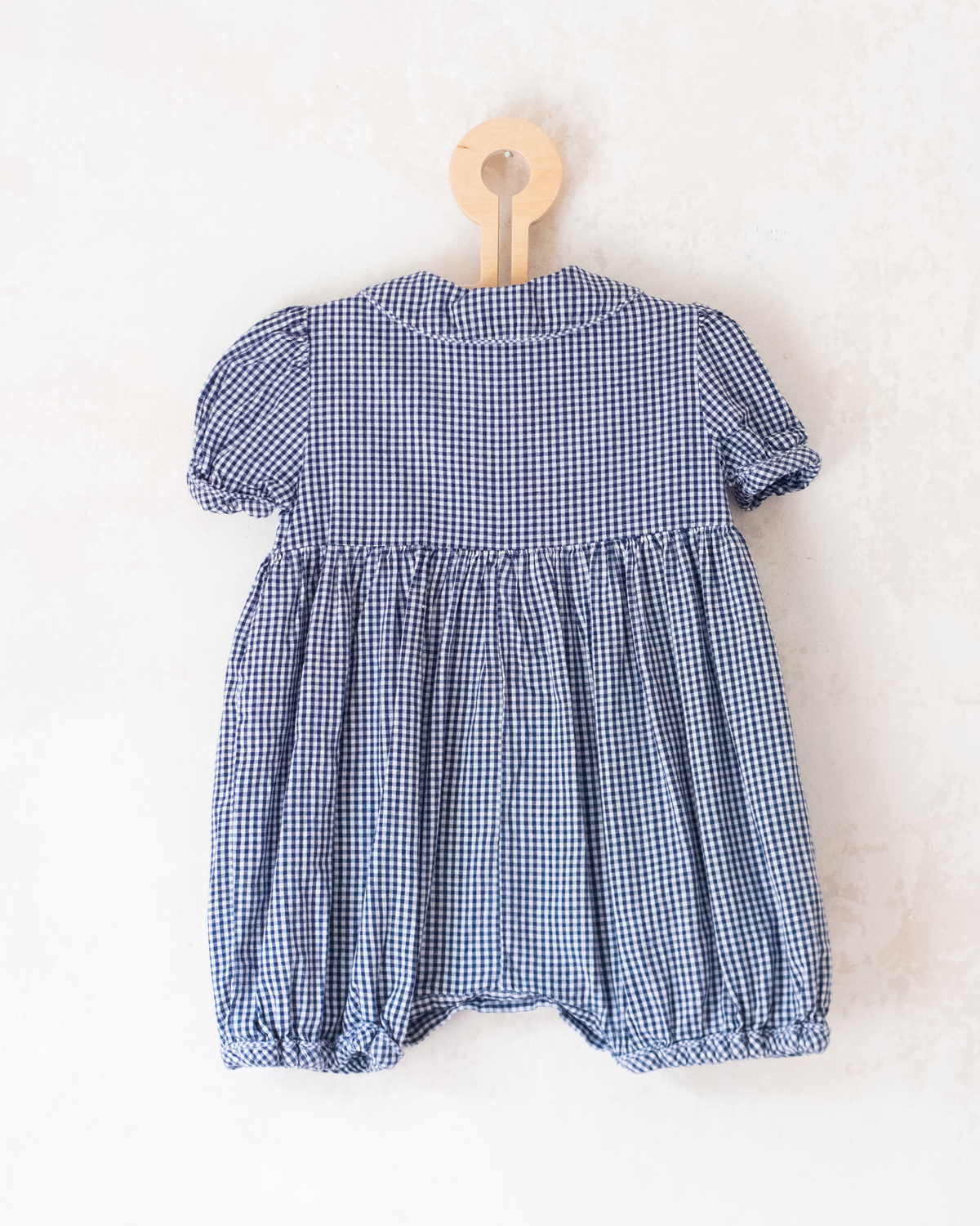 Checkered and embroidered fish overalls | 12-18 months