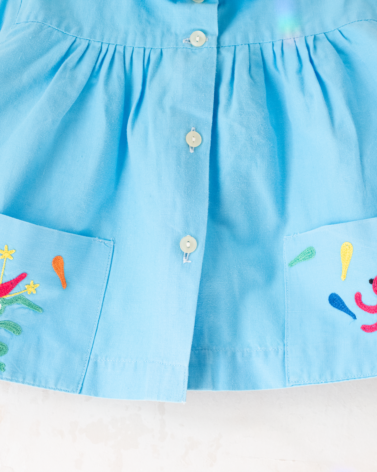 French Shirt with Juggling Rabbit Embroidery | 2-3 Years